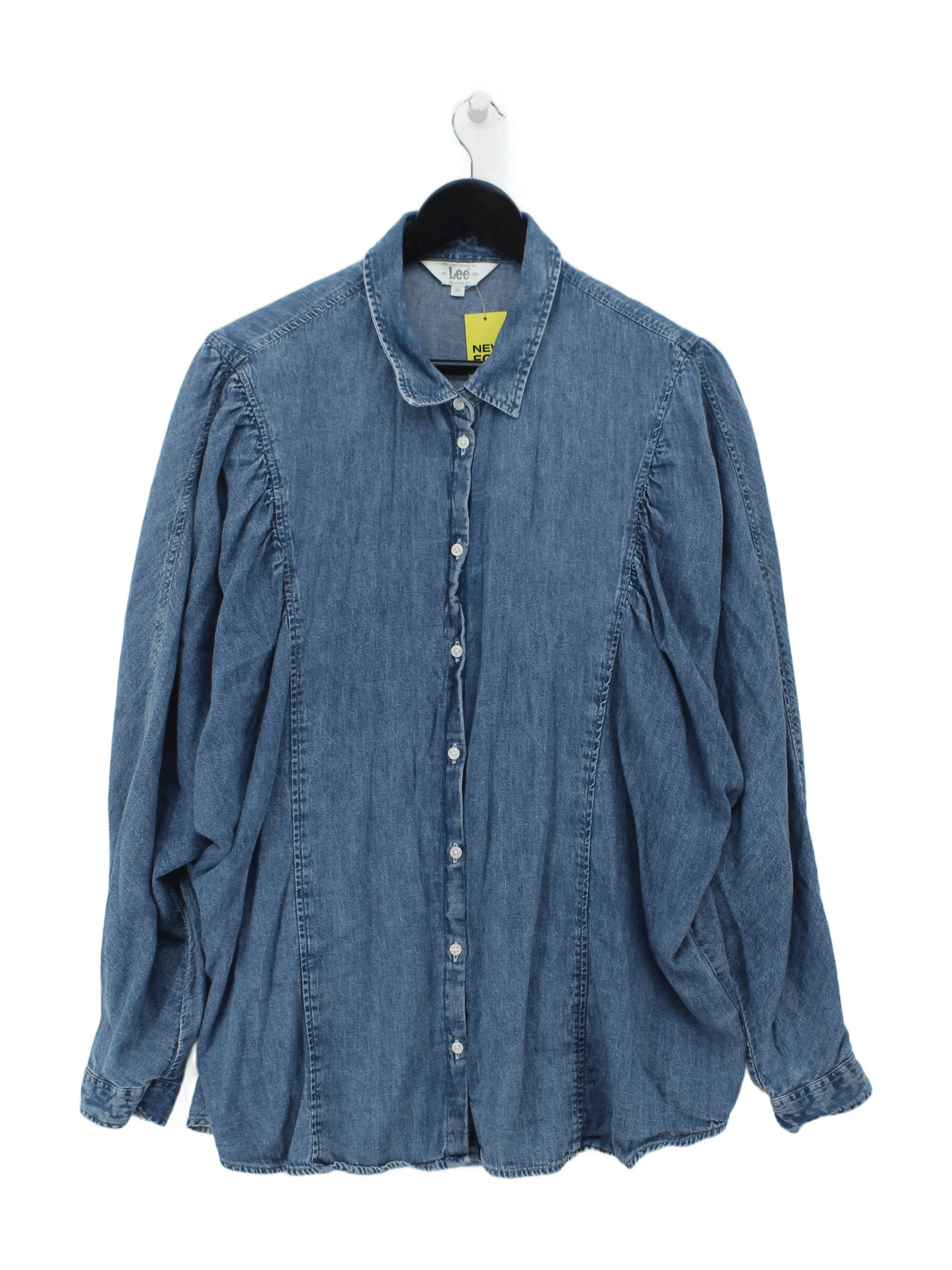 Lee Women's Shirt XXXL Blue 100% Cotton Long Sleeve Collared Basic