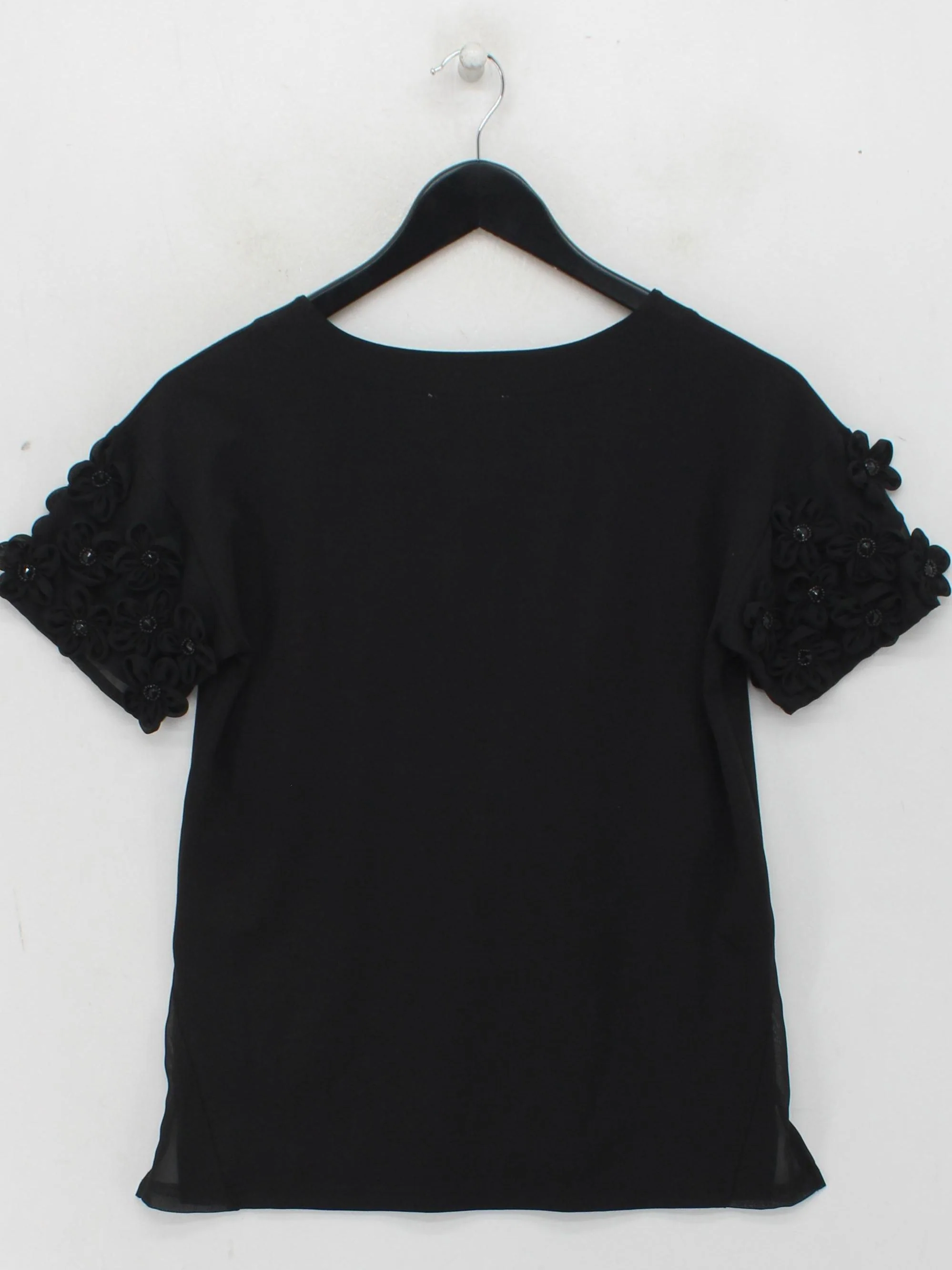 Leo & Ugo Women's T-Shirt XXS Black Viscose with Nylon Basic - Image 2