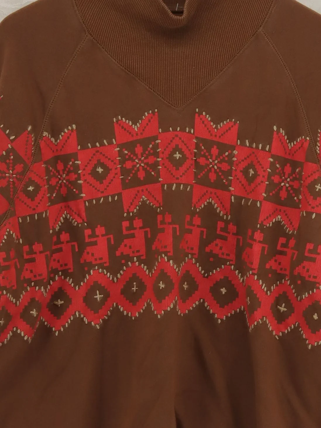 Leon & Harper Men's Jumper M Brown Cotton with Lyocell Modal Pullover - Image 3