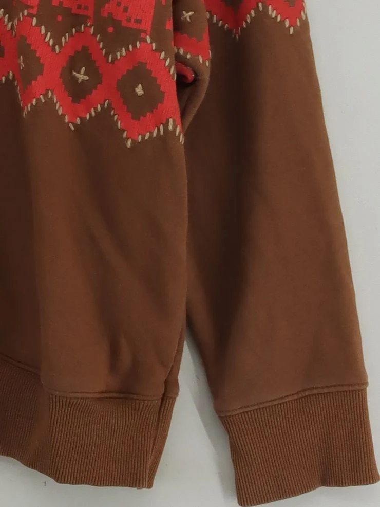 Leon & Harper Men's Jumper M Brown Cotton with Lyocell Modal Pullover - Image 4