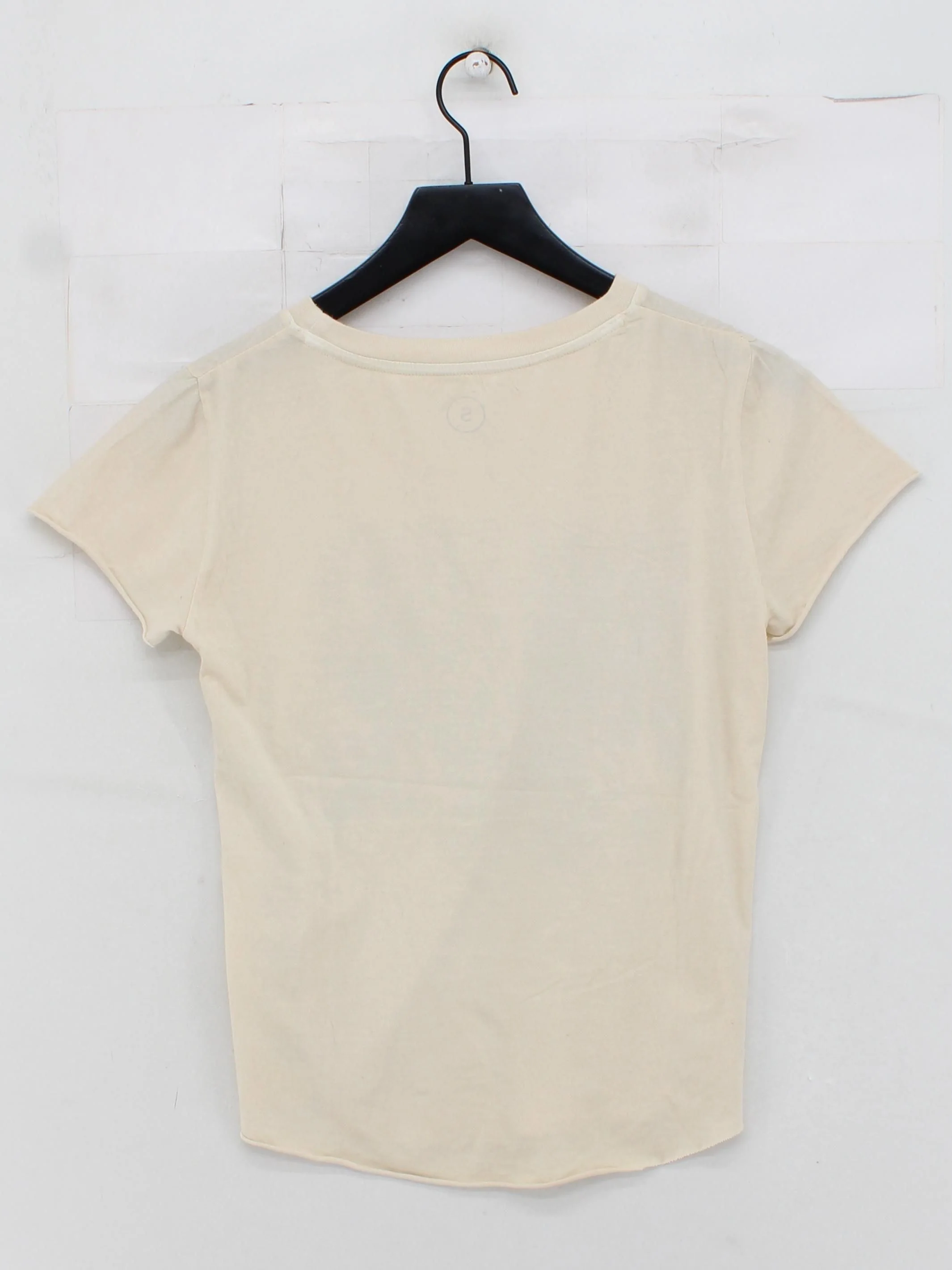 Leon & Harper Women's T-Shirt S Cream 100% Cotton Basic - Image 2
