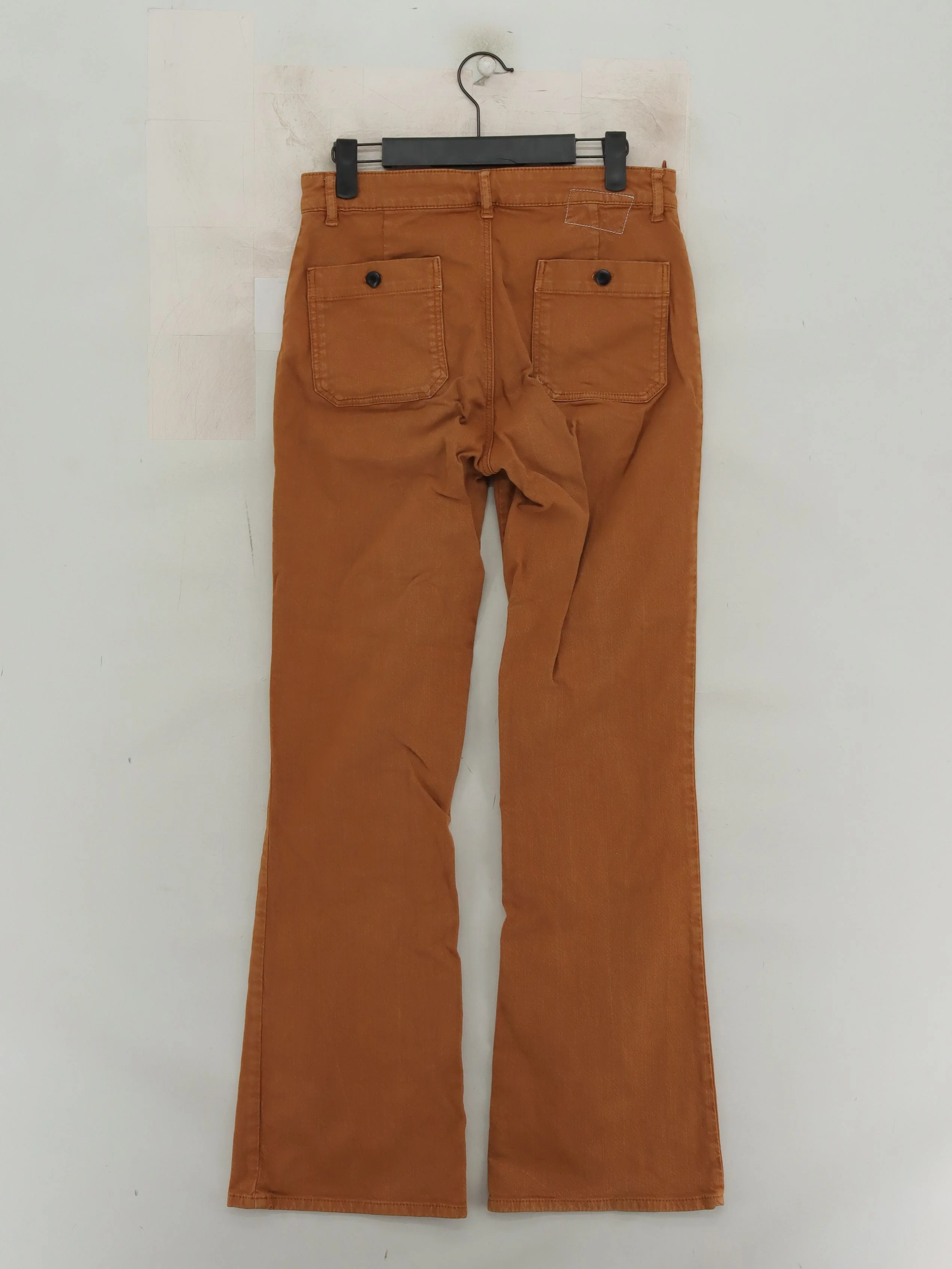 Leon & Harper Women's Trousers UK 10 Tan Cotton with Elastane Flared Chino - Image 2