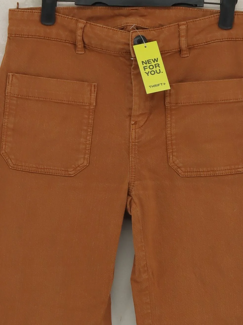 Leon & Harper Women's Trousers UK 10 Tan Cotton with Elastane Flared Chino - Image 3
