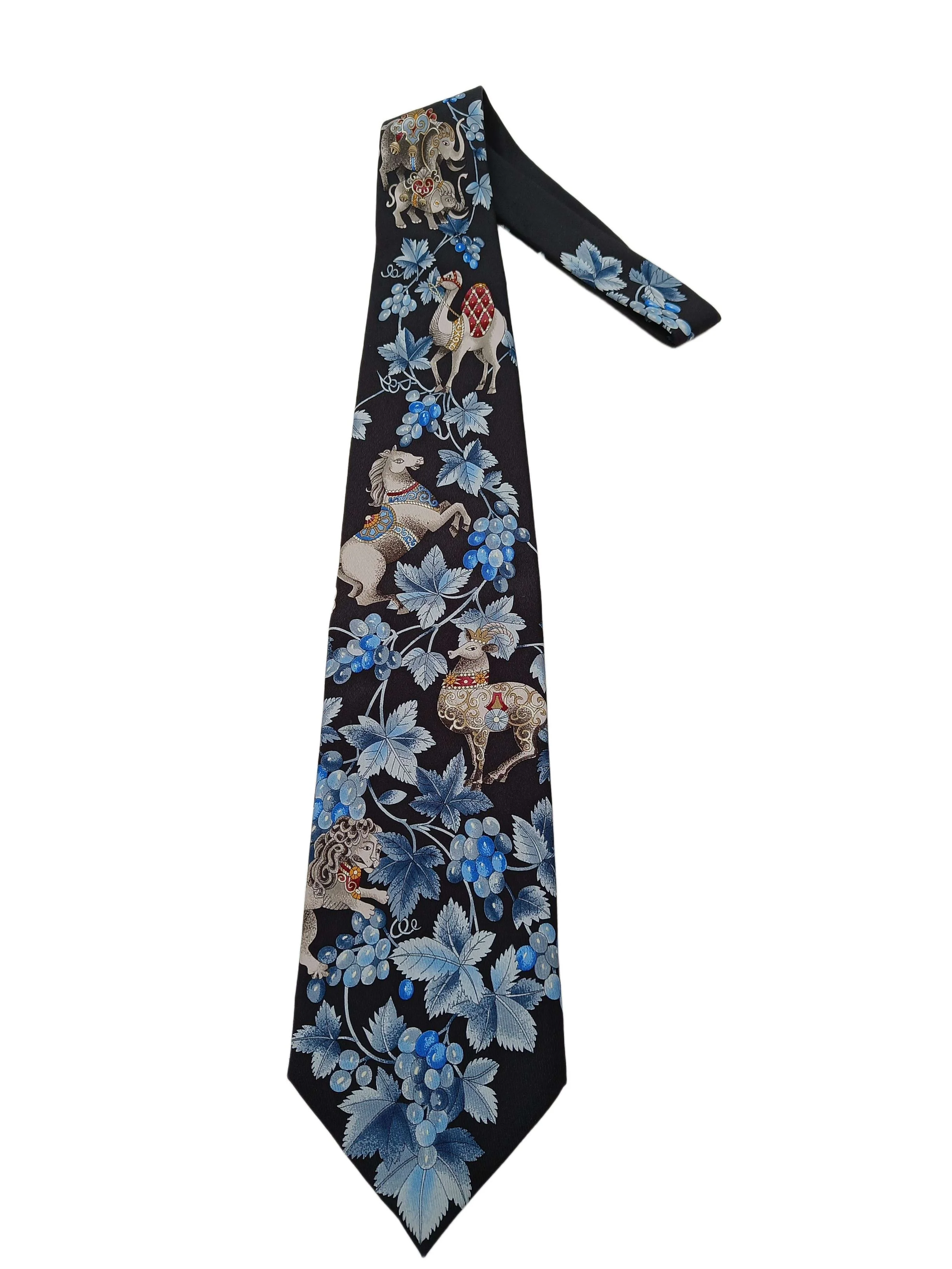 LEONARD Men's Tie Multi Animal Print 100% Silk
