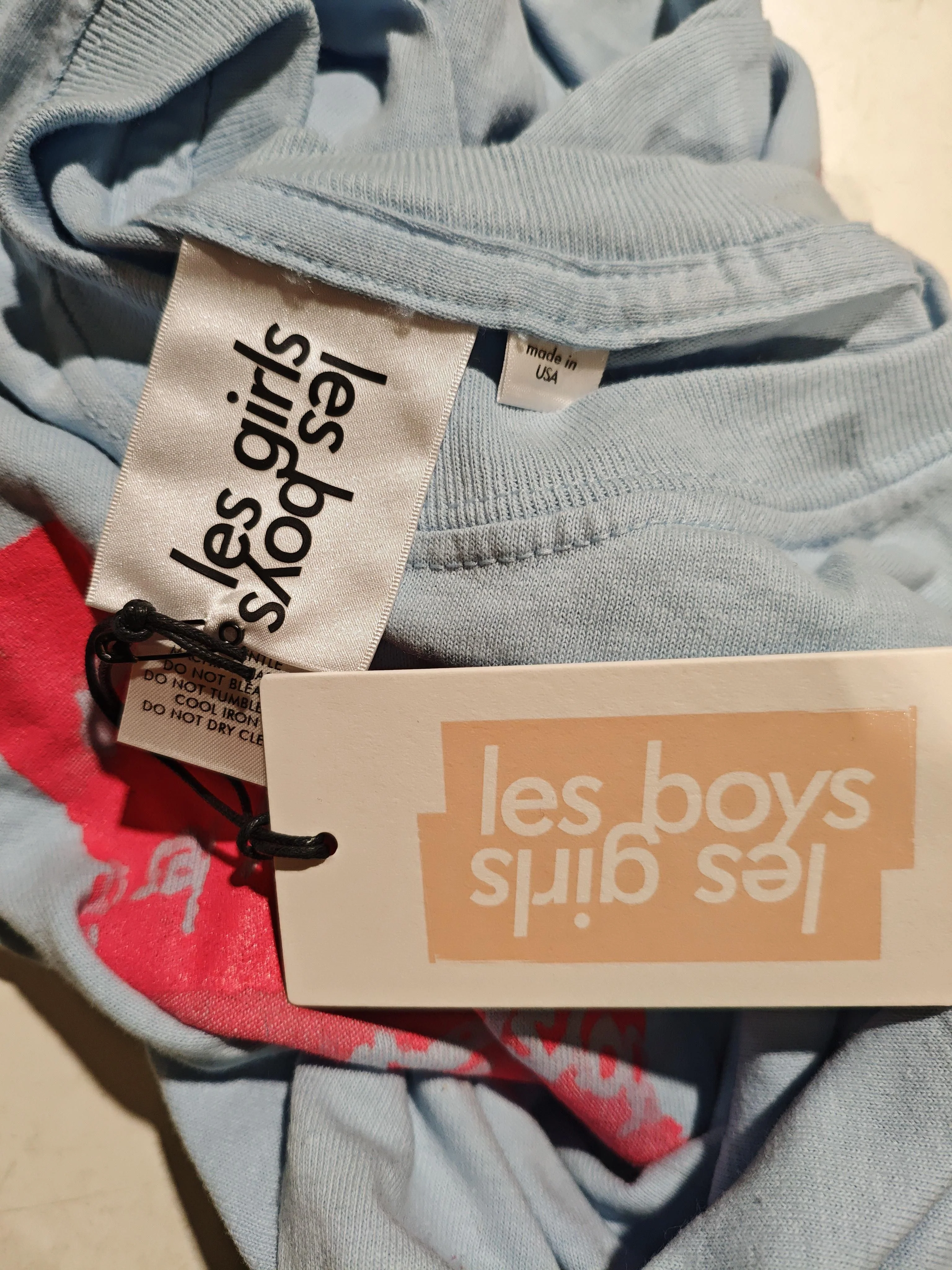 Les Girls Les Boys Women's T-Shirt M Blue 100% Cotton Basic New with tags - Image 5