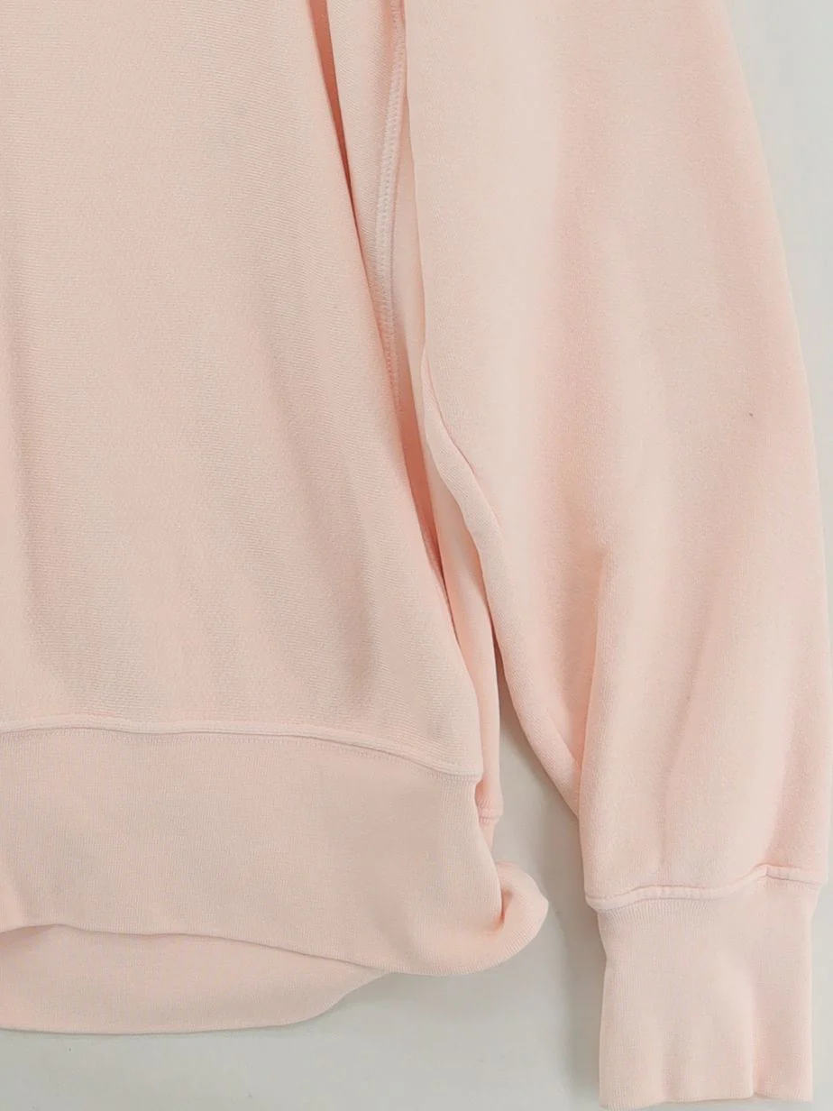 Les Tien Women's Jumper M Pink Cotton with Spandex Round Neck Pullover - Image 4