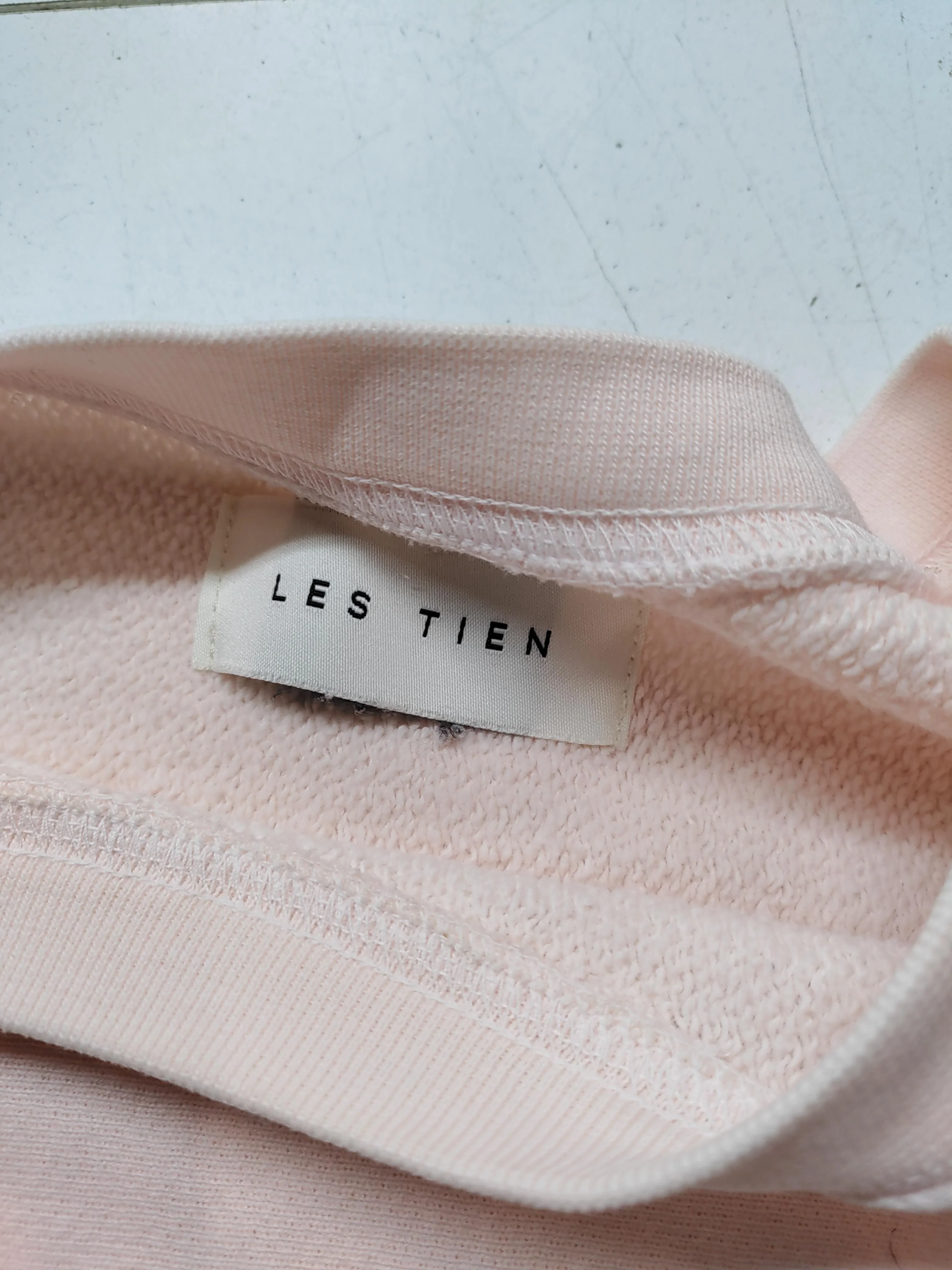 Les Tien Women's Jumper M Pink Cotton with Spandex Round Neck Pullover - Image 6