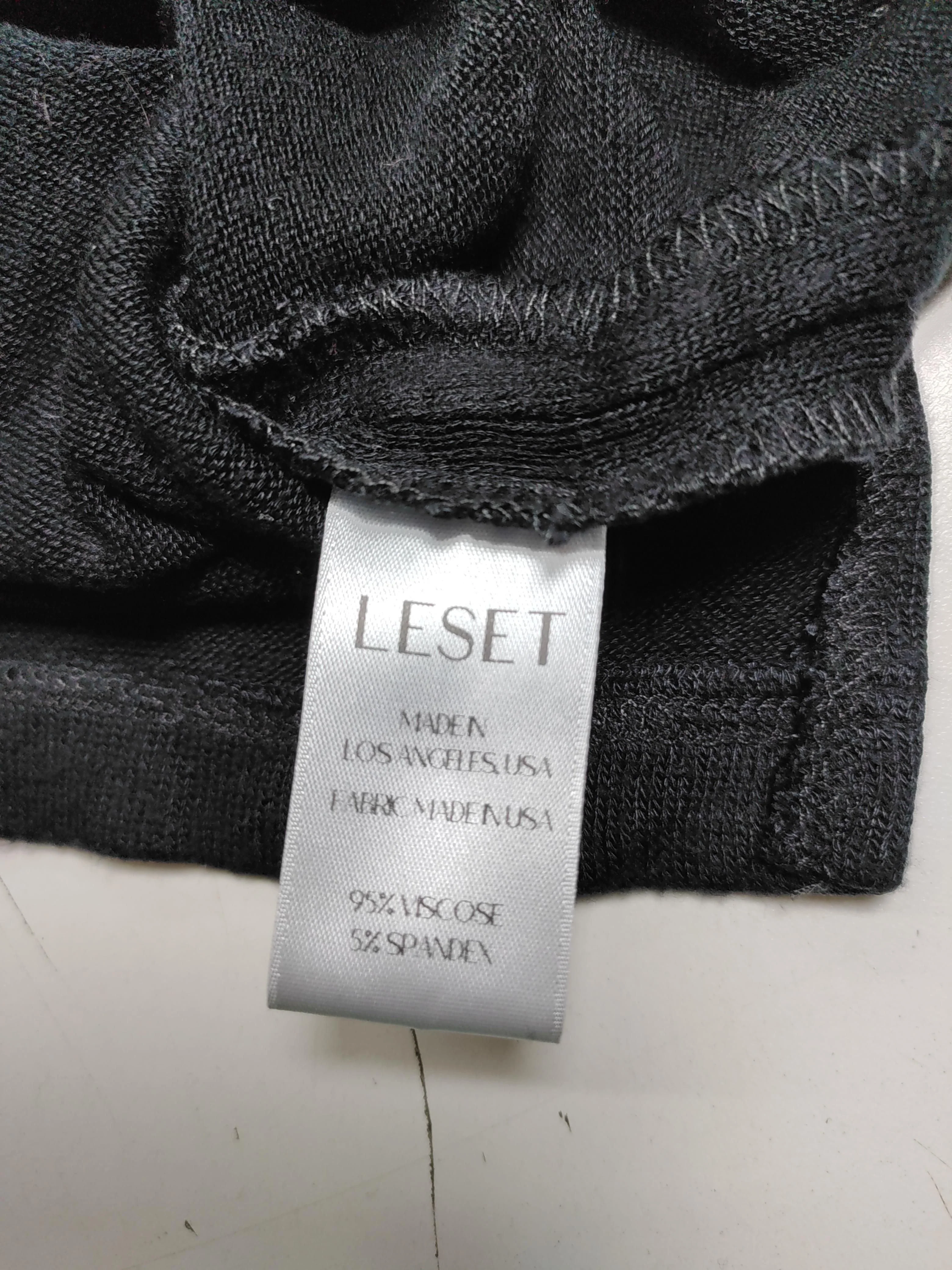 Leset Women's Top XS Black Viscose with Spandex 3/4 Sleeve V-Neck Basic - Image 6