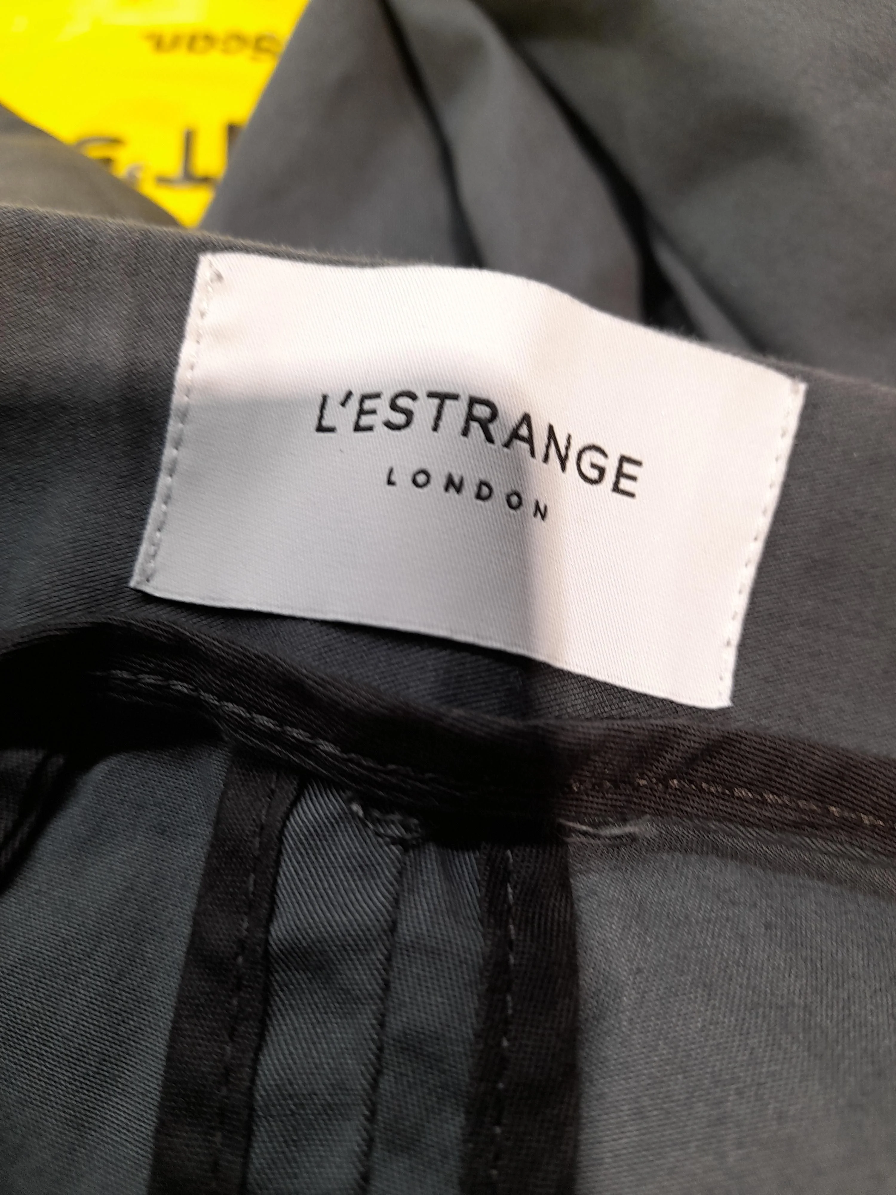 L'estrange London Men's Trousers L Grey Cotton with Elastane Straight Chino - Image 5
