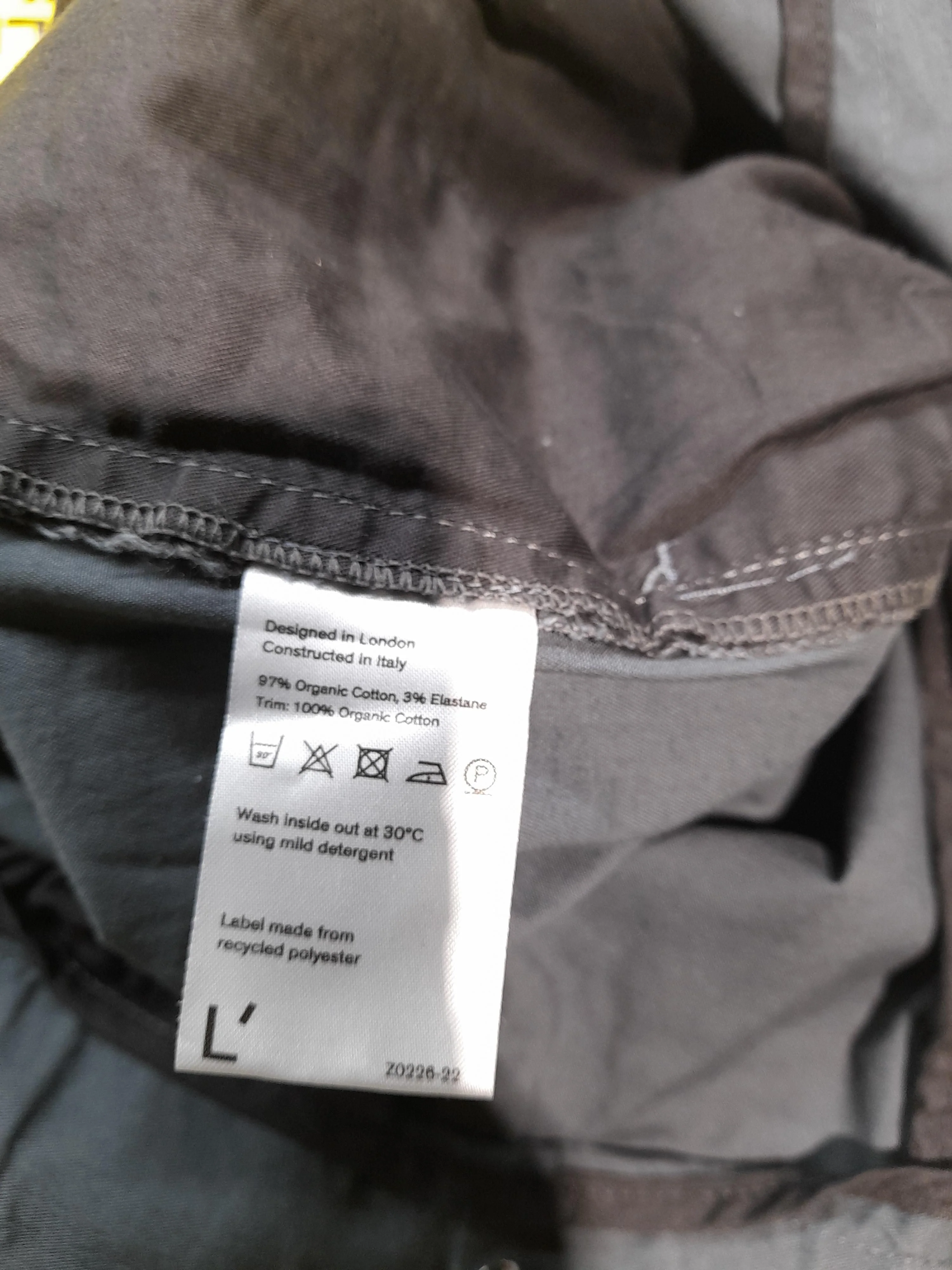 L'estrange London Men's Trousers L Grey Cotton with Elastane Straight Chino - Image 6