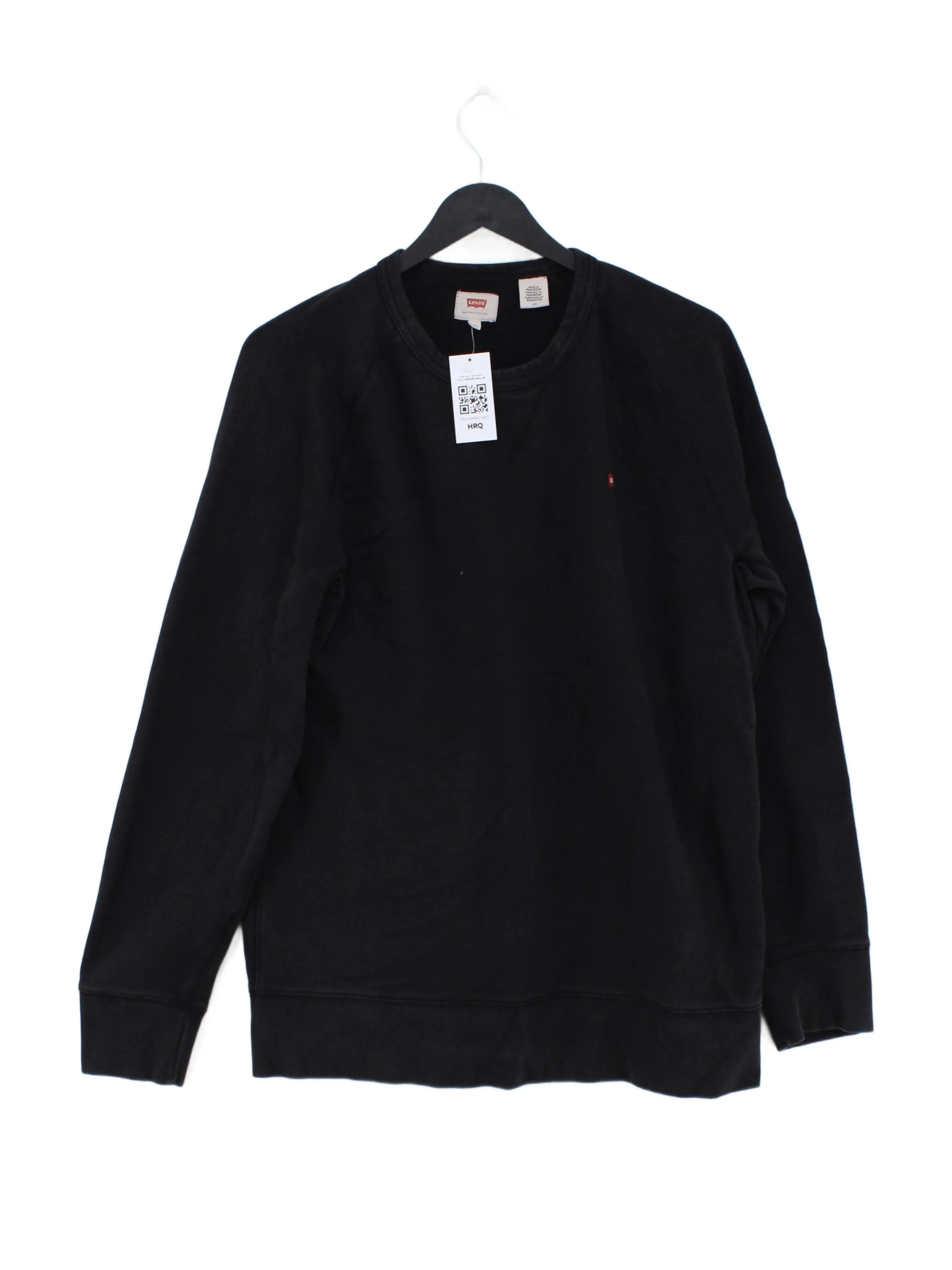 Levi’s Men's Hoodie L Black Cotton with Polyester Pullover