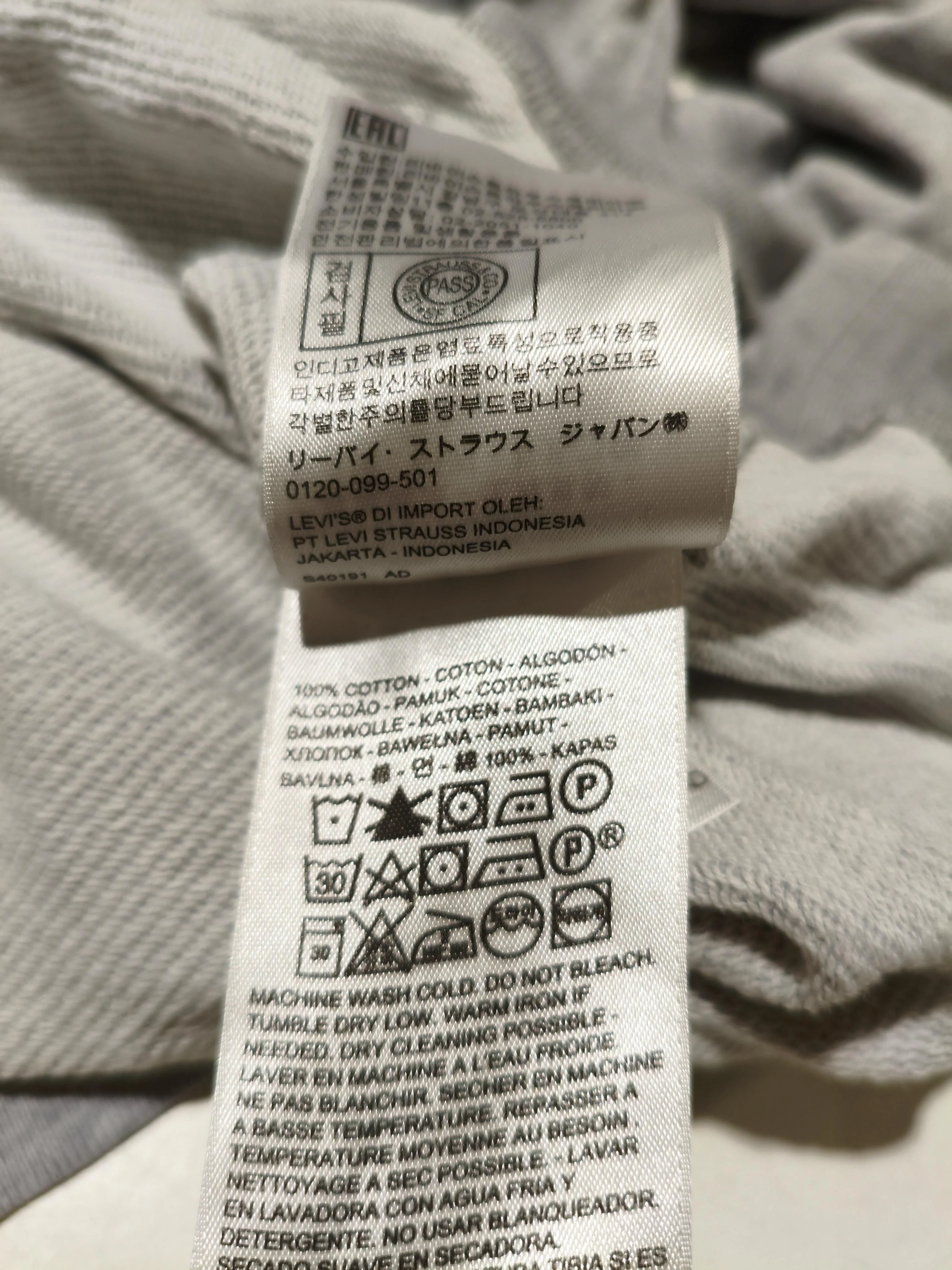 Levi’s Men's Hoodie L Grey 100% Cotton Pullover - Image 7