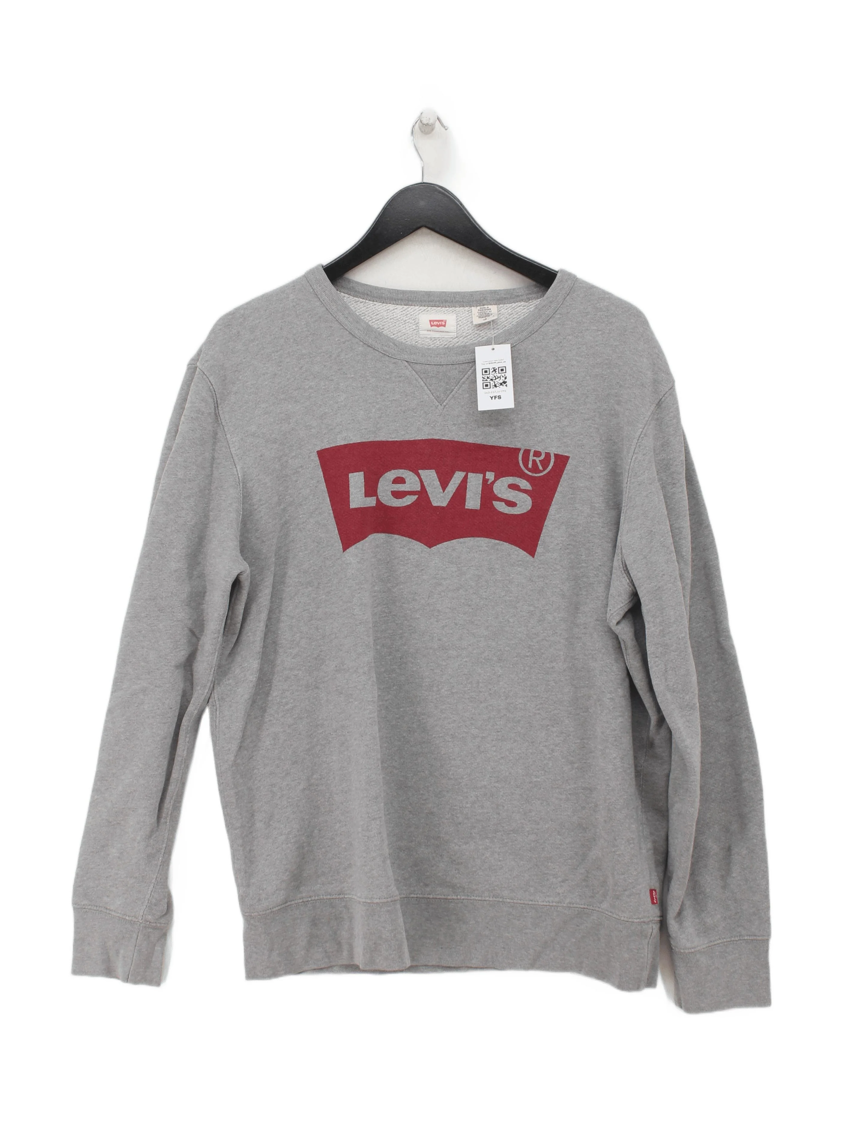 Levi’s Men's Hoodie L Grey Graphic 100% Cotton Pullover