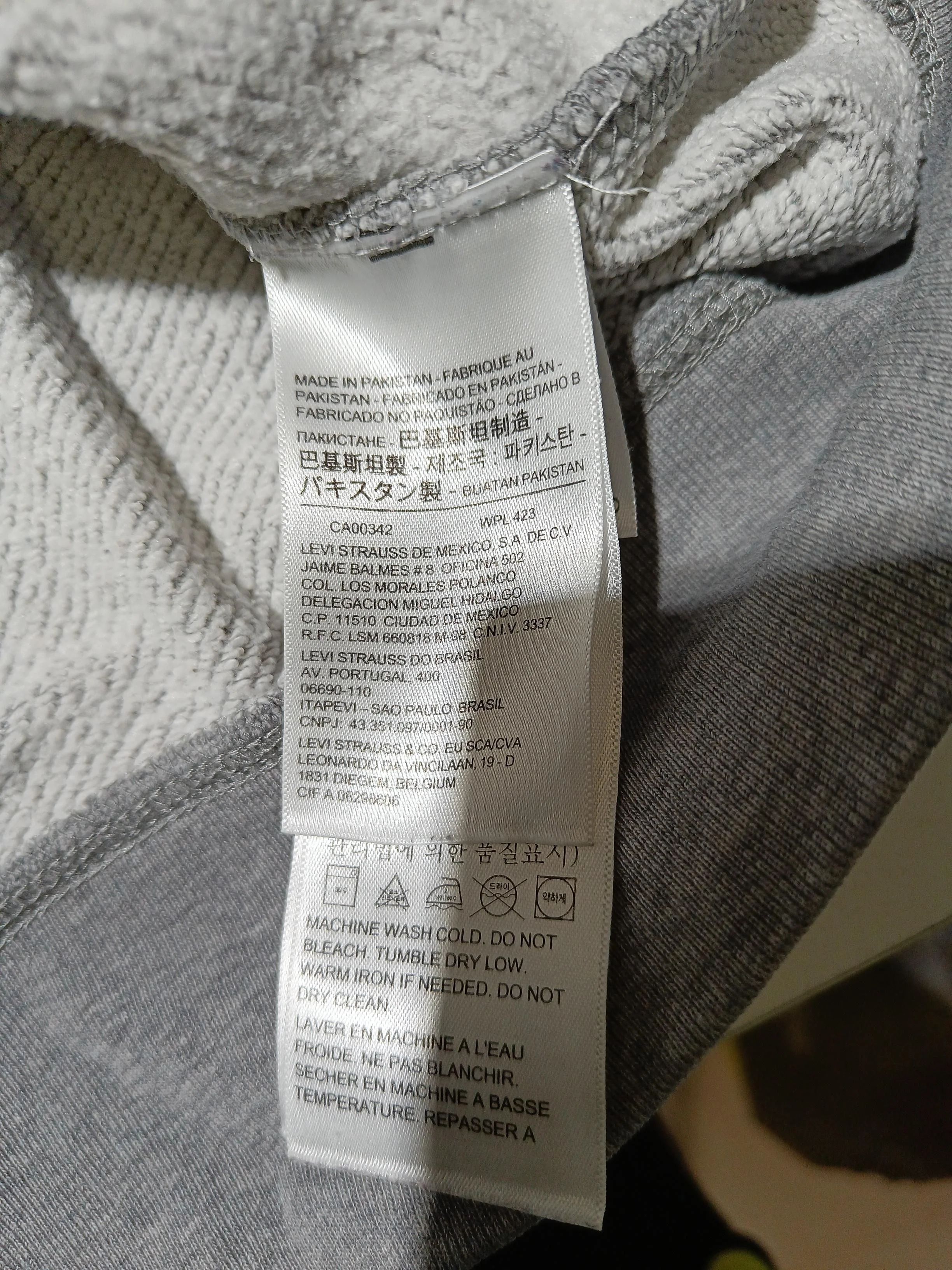 Levi’s Men's Hoodie L Grey Graphic 100% Cotton Pullover - Image 6