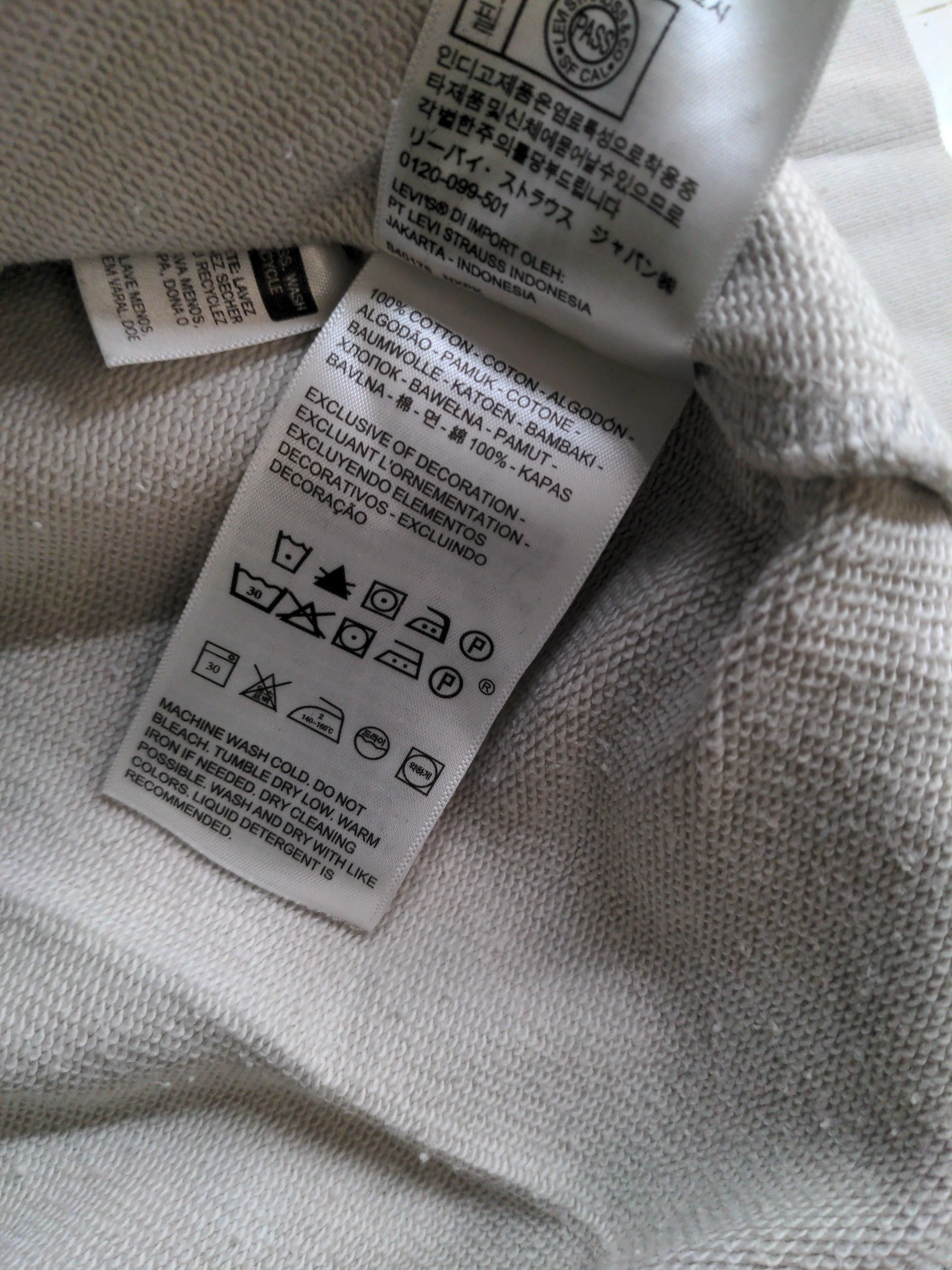 Levi’s Men's Hoodie M Cream 100% Cotton Pullover - Image 7