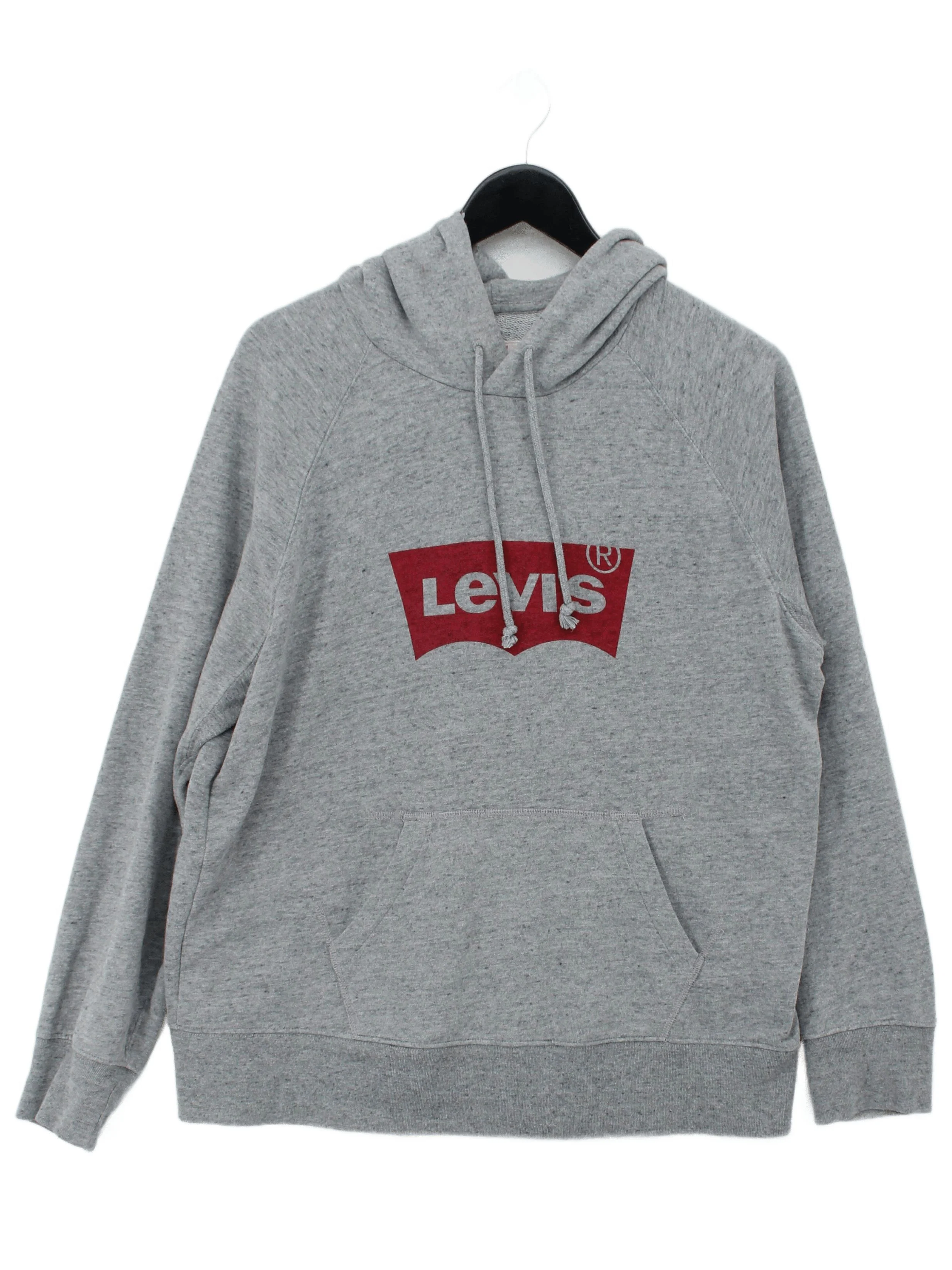 Levi’s Men's Hoodie M Grey Graphic Cotton with Polyester Pullover