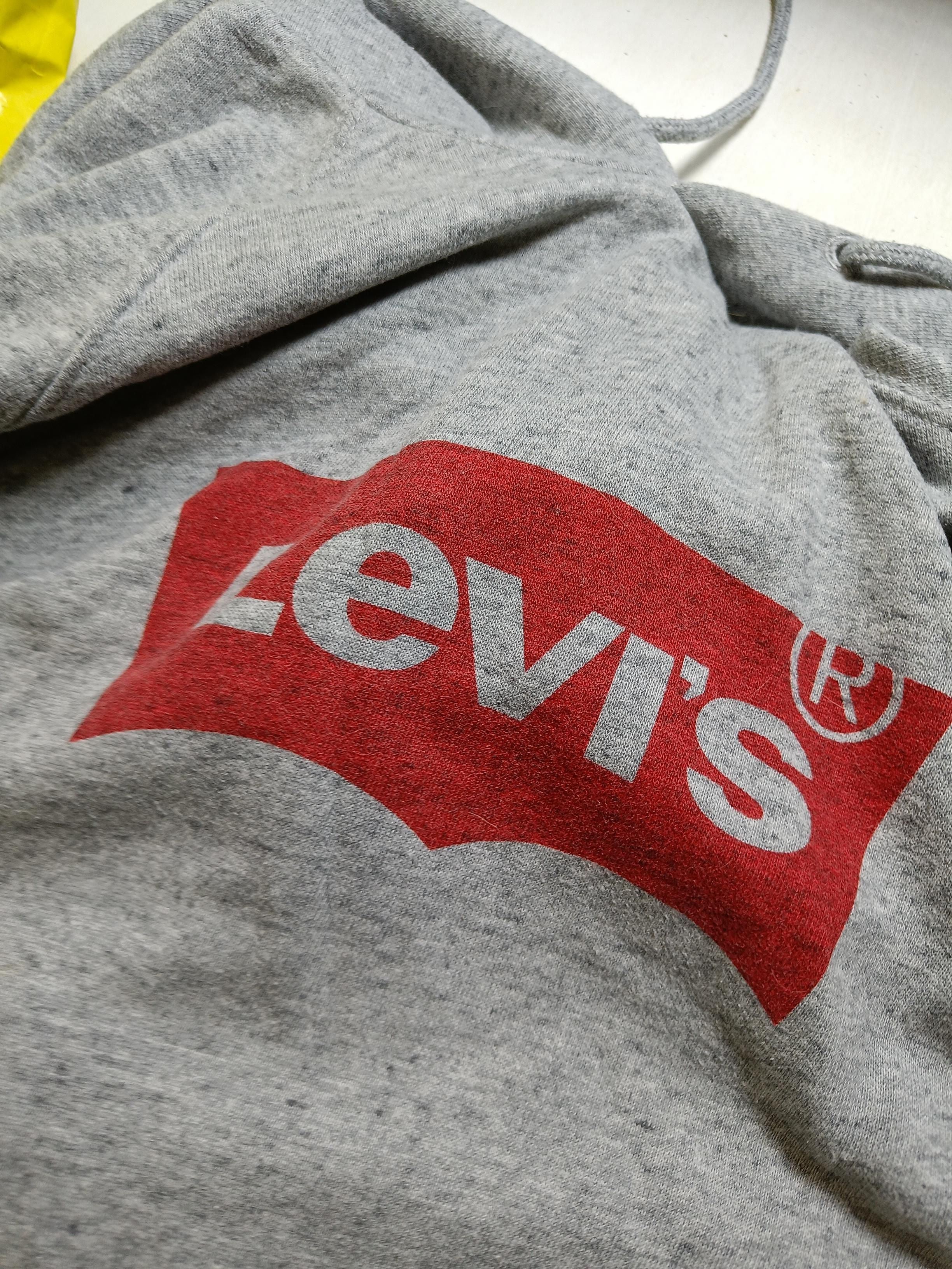 Levi’s Men's Hoodie M Grey Graphic Cotton with Polyester Pullover - Image 5
