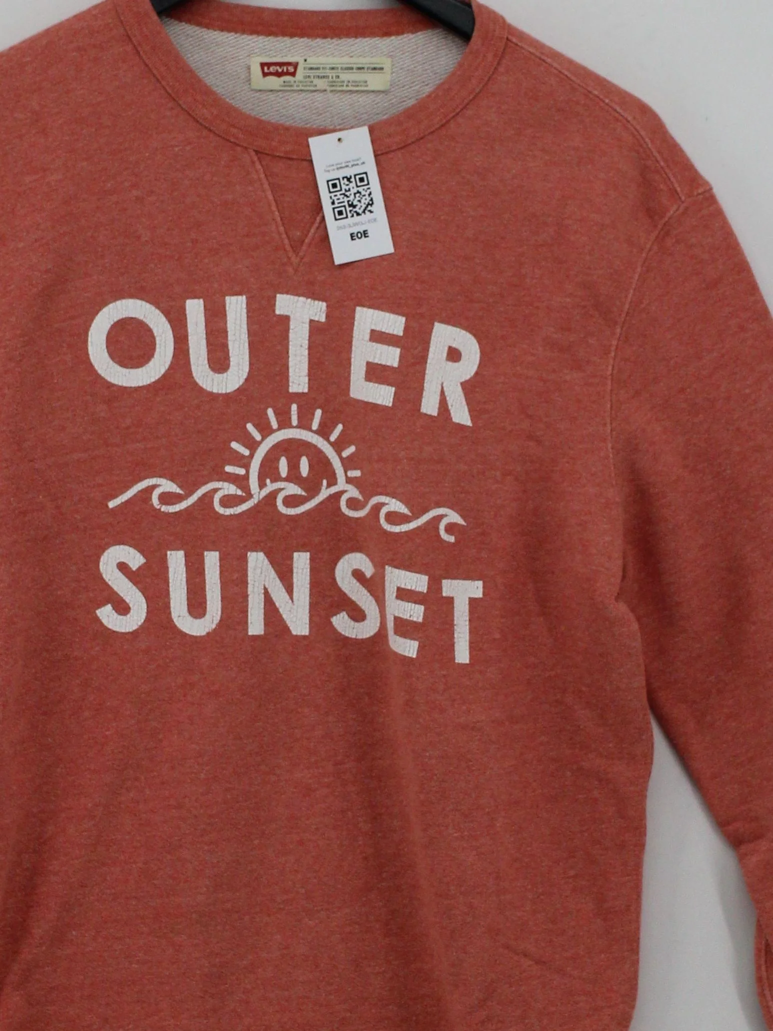 Levi’s Men's Hoodie M Orange Graphic Cotton with Polyester Pullover - Image 3