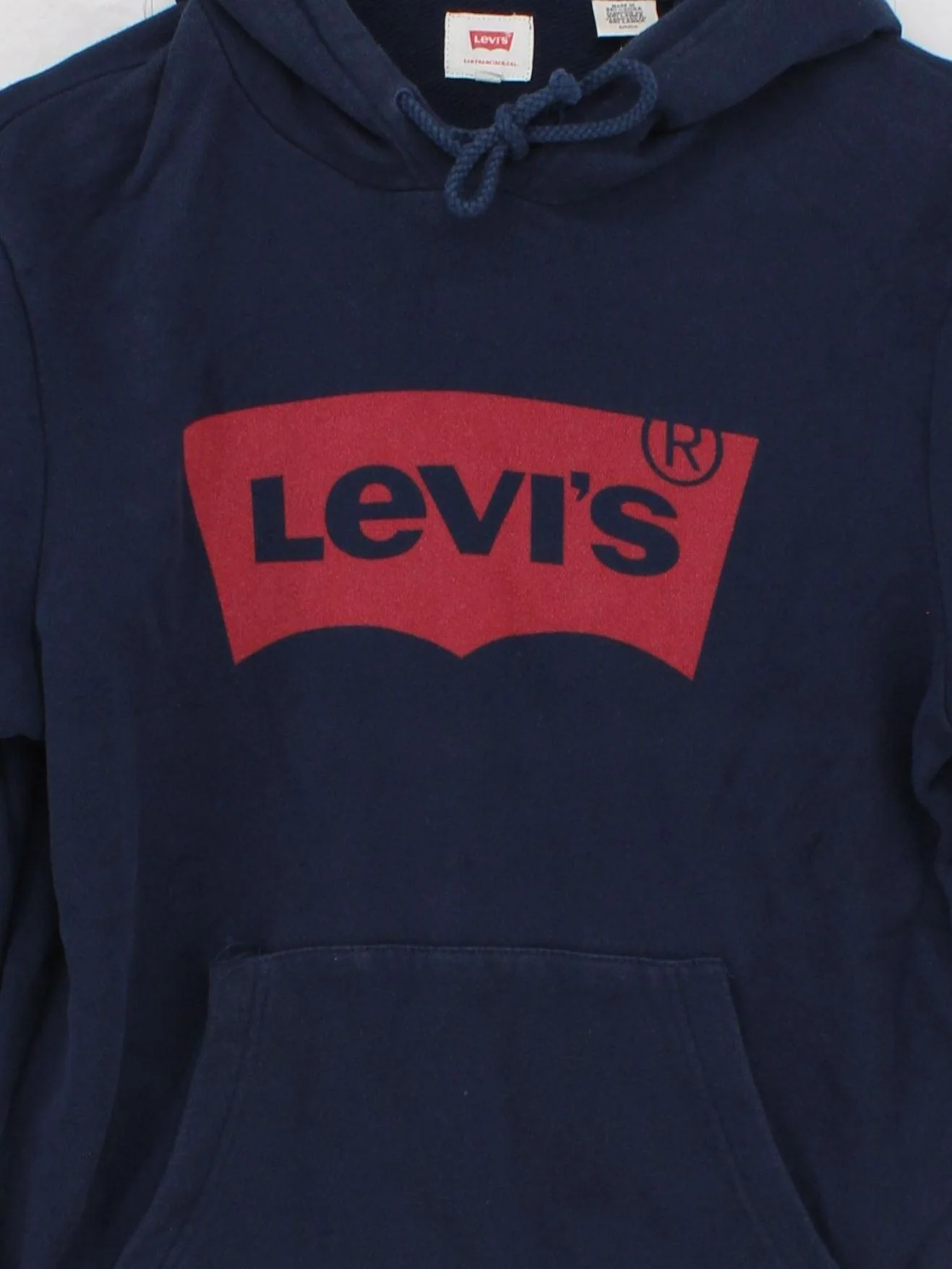 Levi’s Men's Hoodie S Blue Graphic 100% Cotton Pullover - Image 3