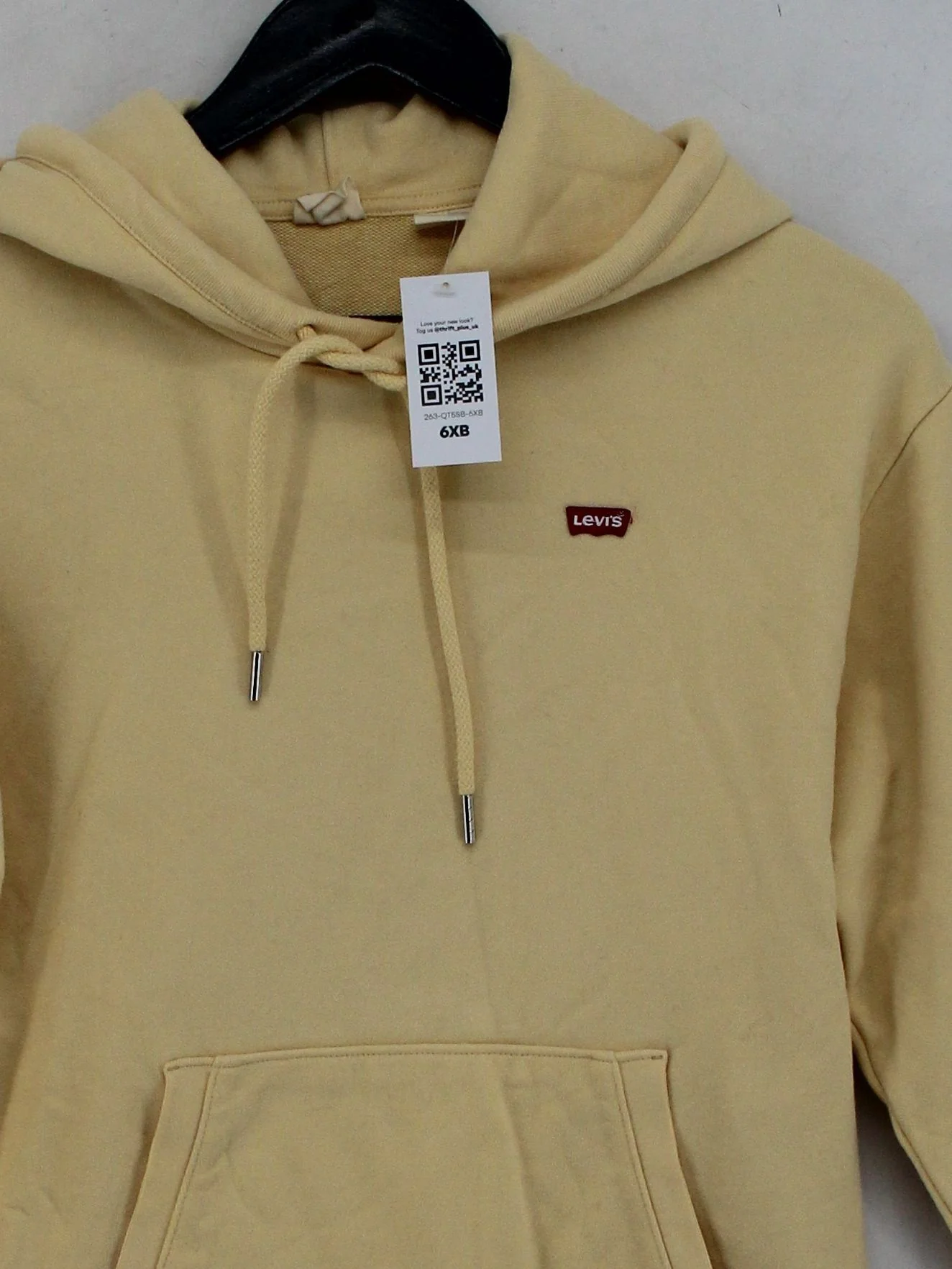 Levi’s Men's Hoodie S Cream 100% Cotton Pullover - Image 3