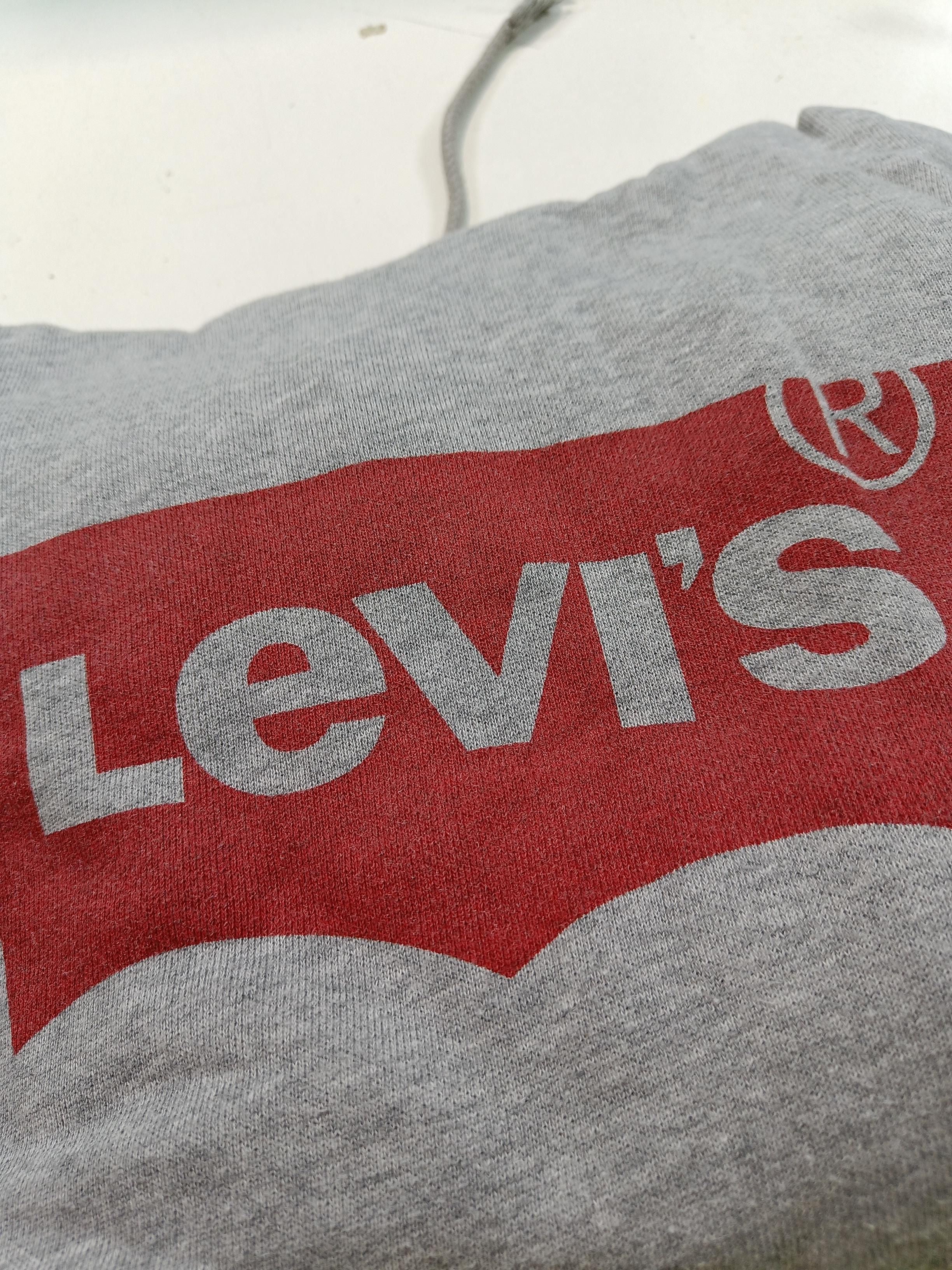 Levi’s Men's Hoodie S Grey Graphic 100% Cotton Pullover - Image 5