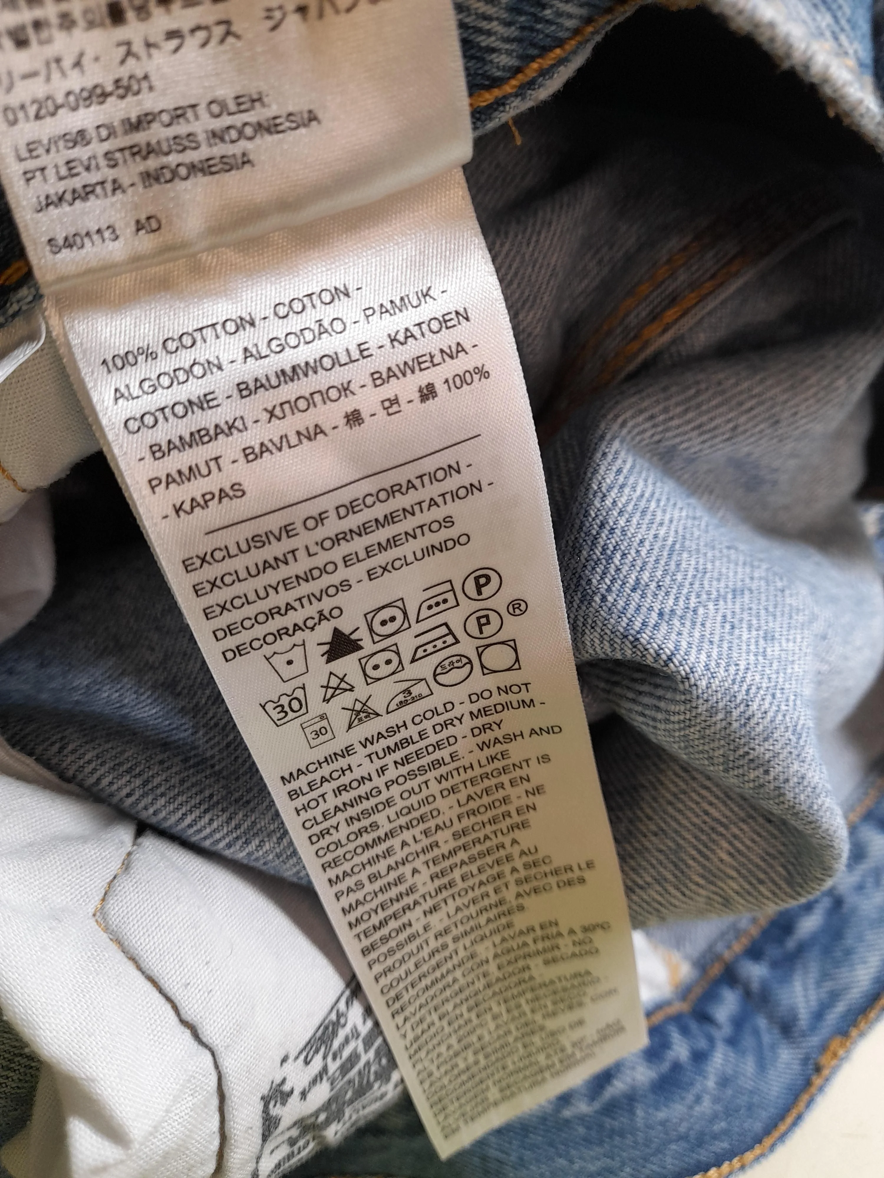 Levi’s Men's Jeans L Blue 100% Cotton Straight - Image 7