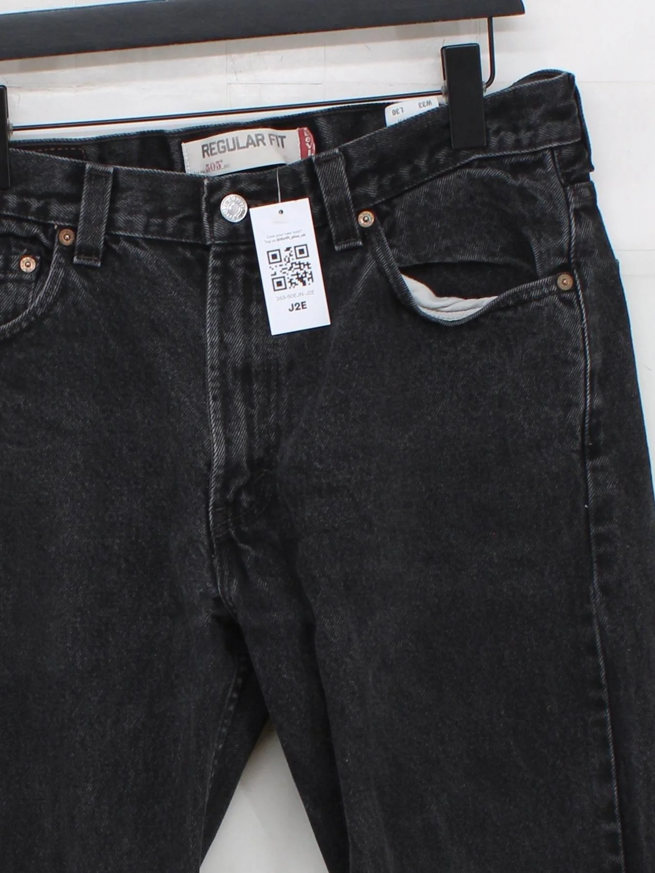 Levi’s Men's Jeans M Black 100% Cotton Straight - Image 3
