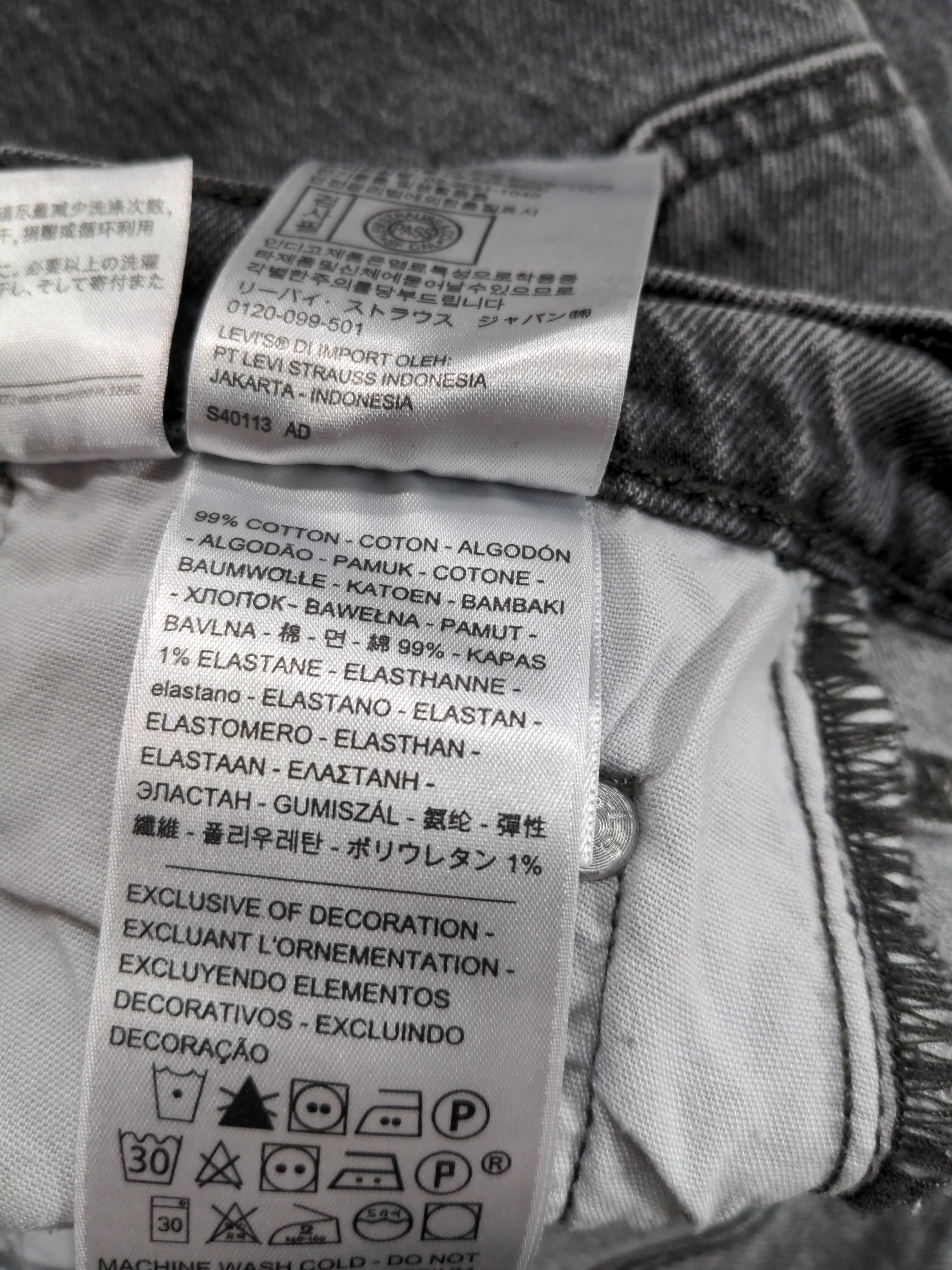 Levi’s Men's Jeans W 28 in; L 26 in Grey Cotton with Elastane Straight - Image 6