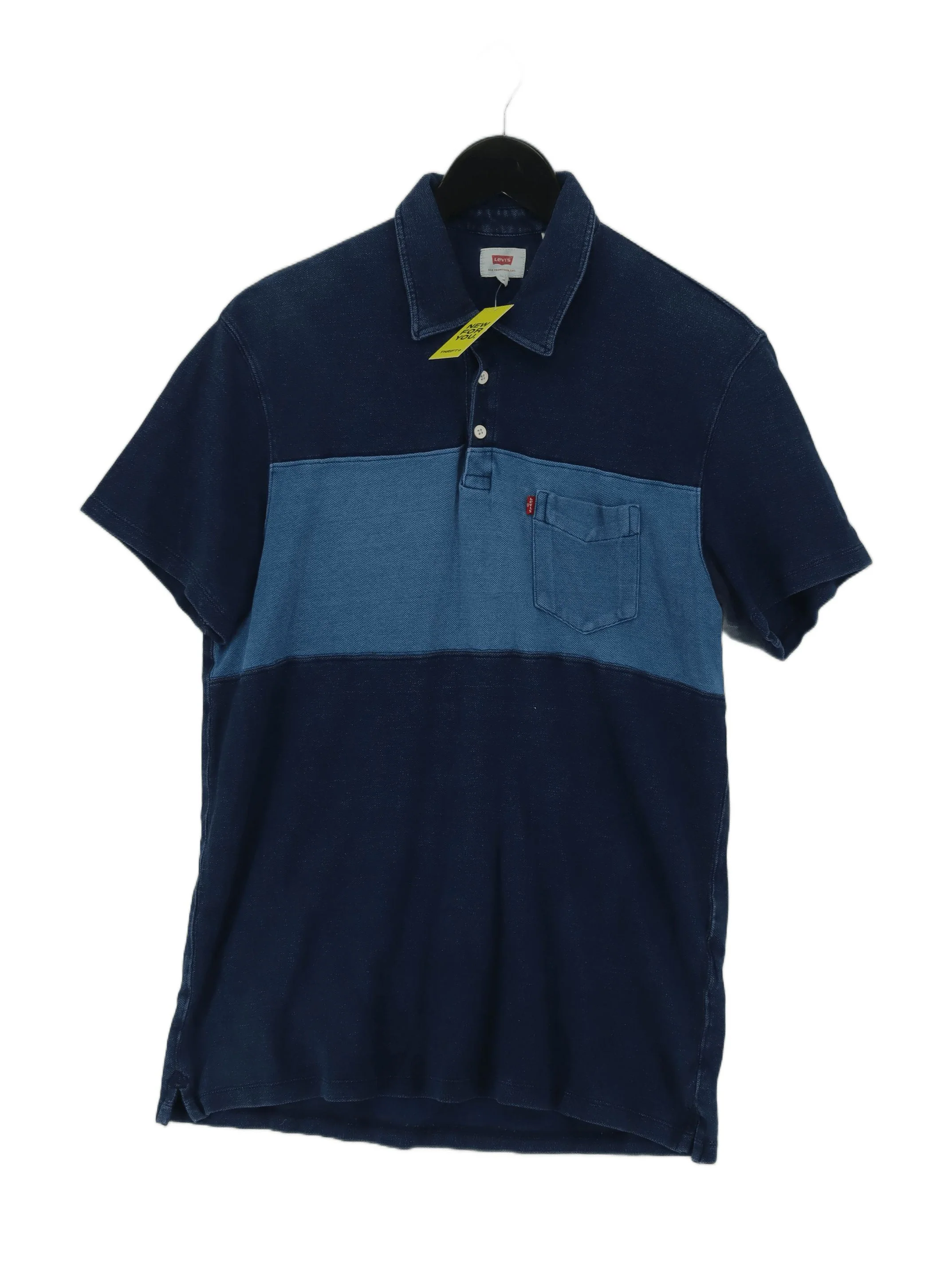 Levi’s Men's Polo M Blue Striped 100% Cotton Basic