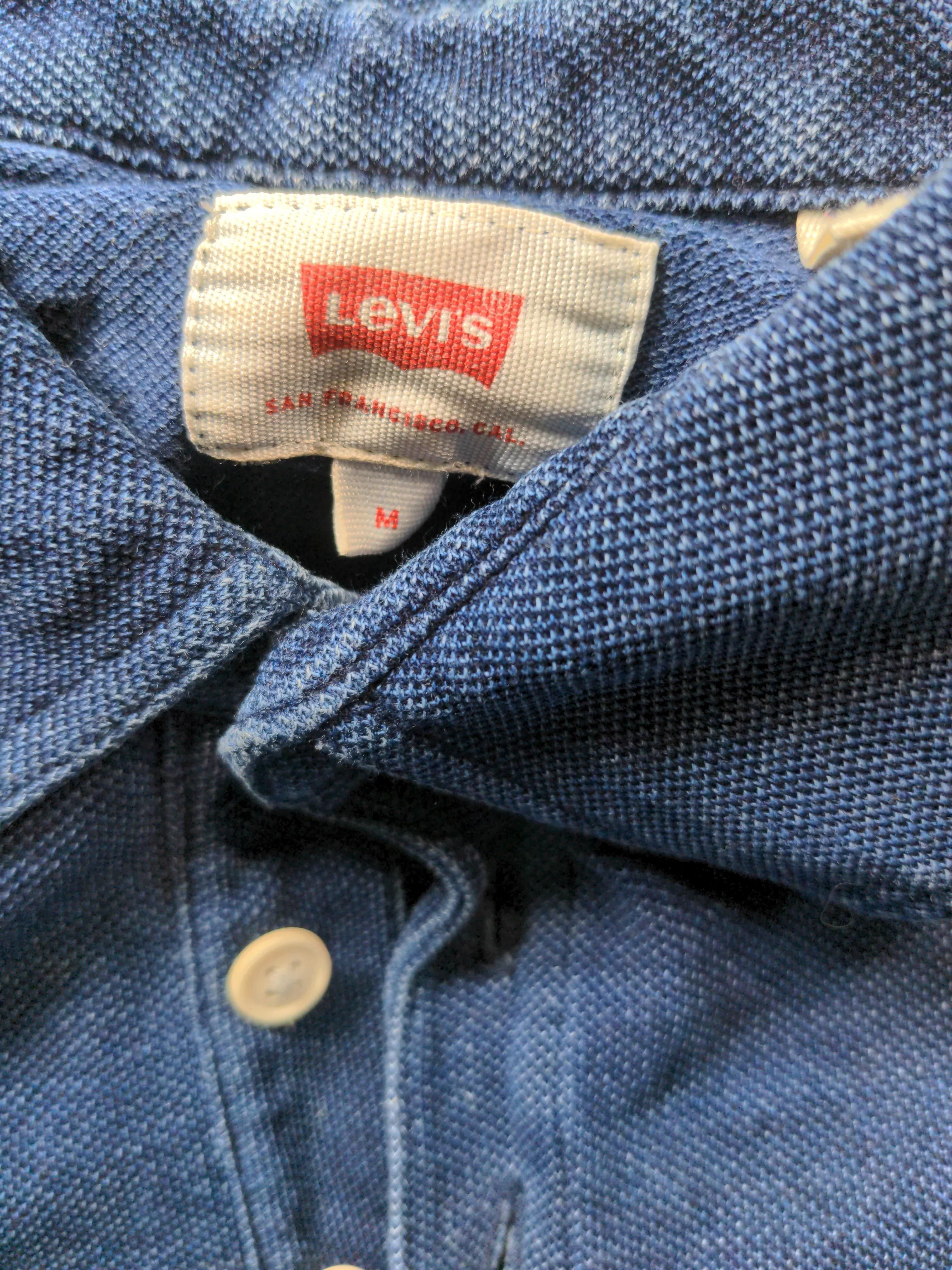 Levi’s Men's Polo M Blue Striped 100% Cotton Basic - Image 5