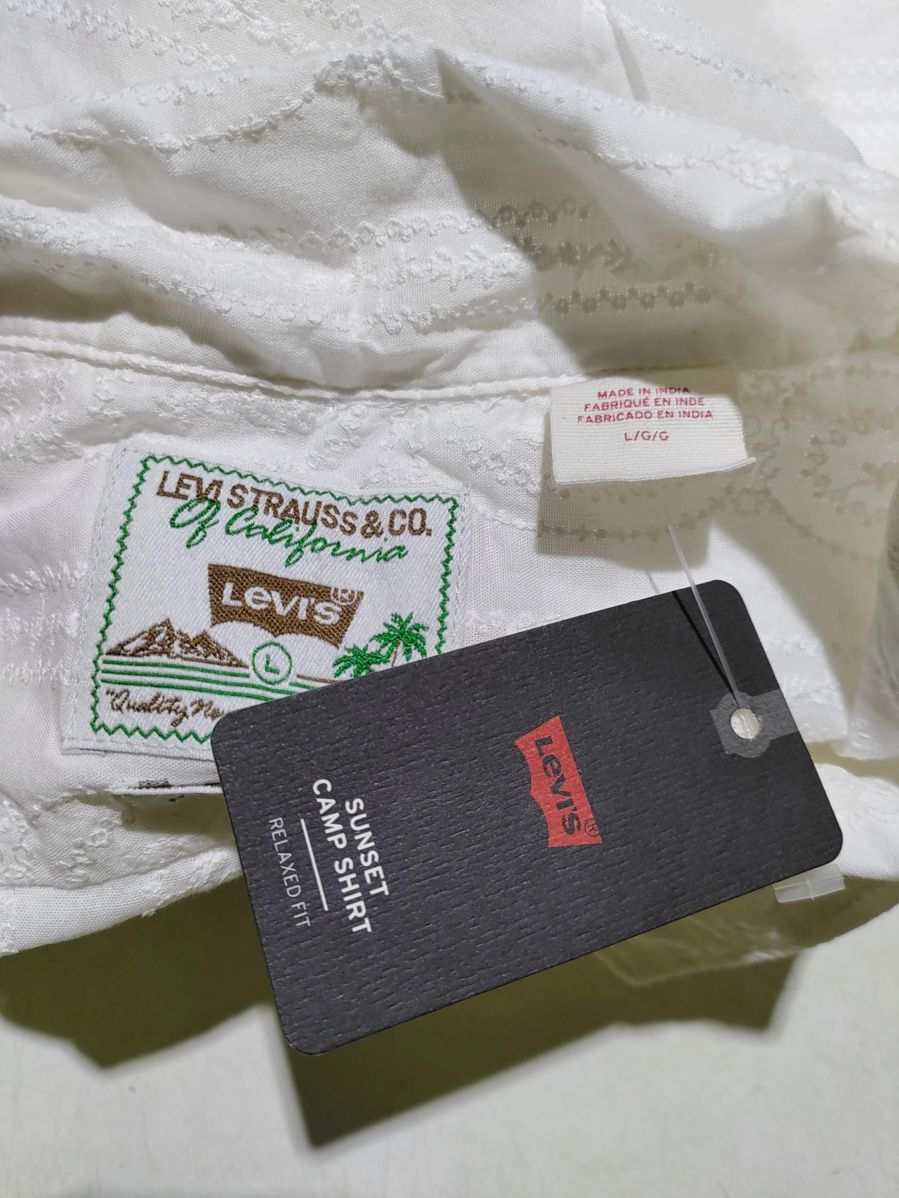 Levi’s Men's Shirt L White 100% Cotton Basic New with tags - Image 5