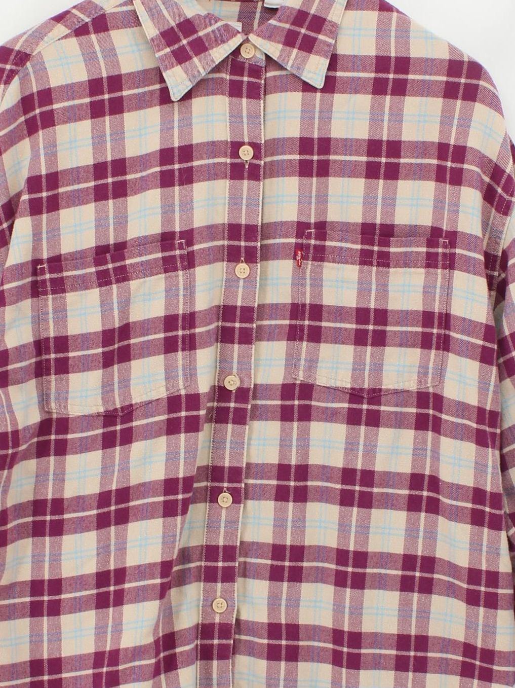 Levi’s Men's Shirt M Multi Checkered Cotton with Polyester, Lyocell Modal Basic - Image 3