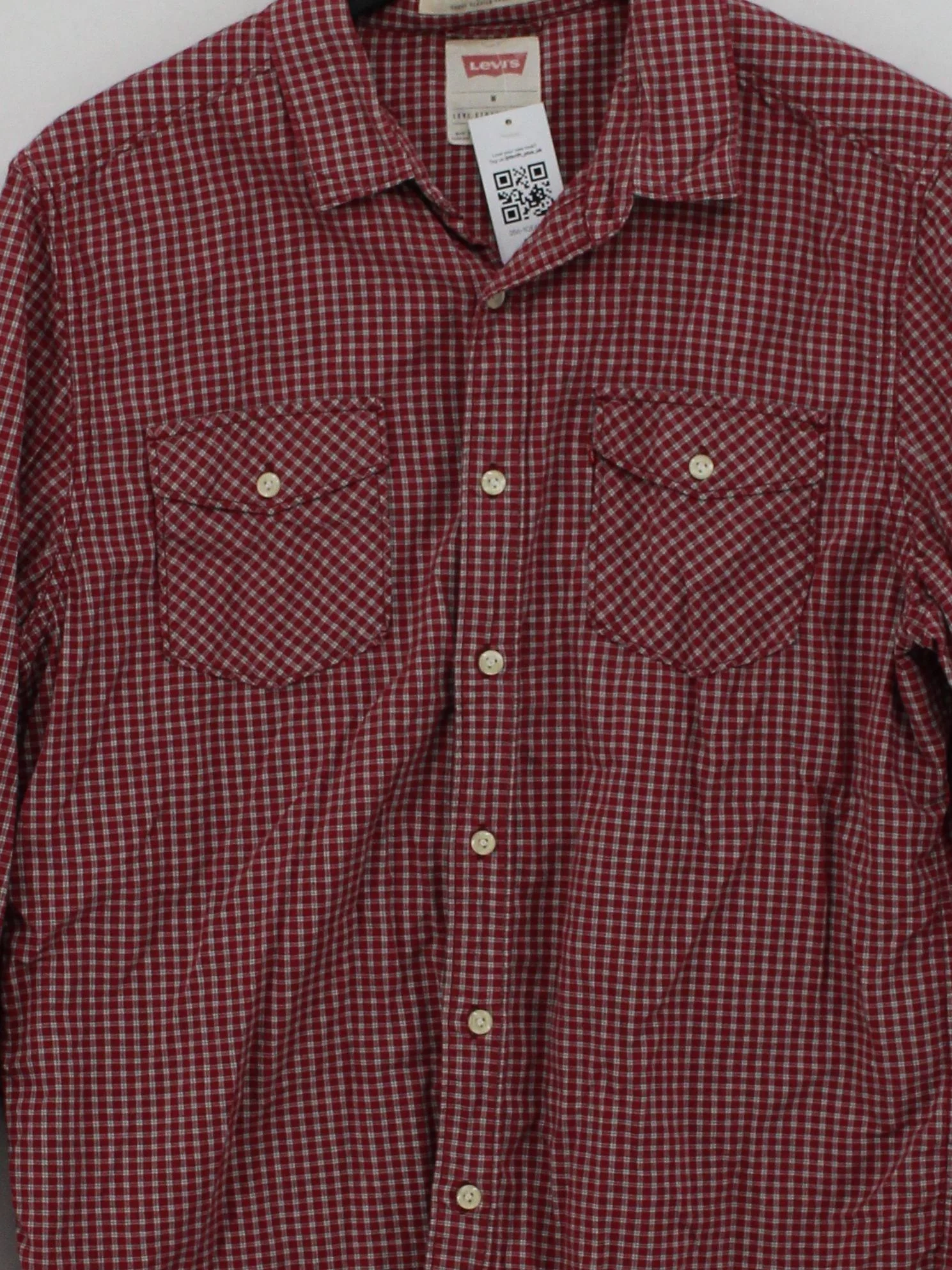 Levi’s Men's Shirt M Red Checkered 100% Cotton Basic - Image 3
