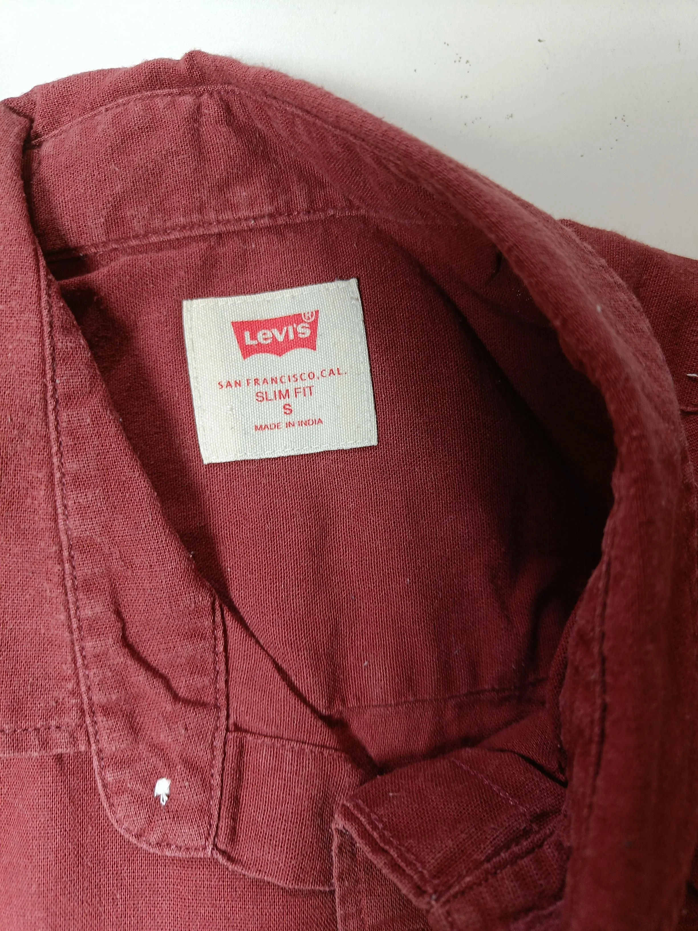 Levi’s Men's Shirt S Red 100% Cotton Basic - Image 6