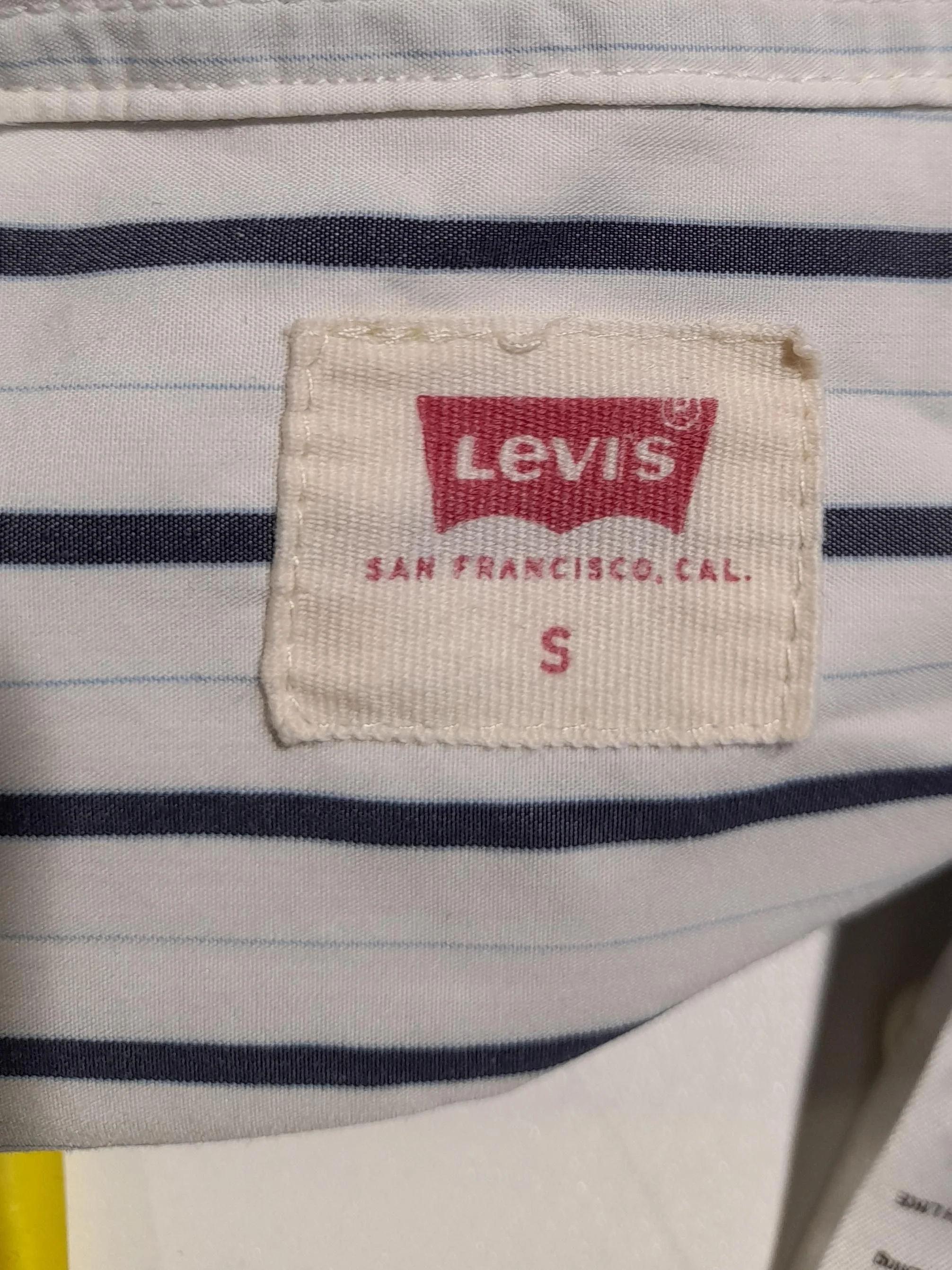 Levi’s Men's Shirt S White Striped 100% Cotton Basic - Image 5