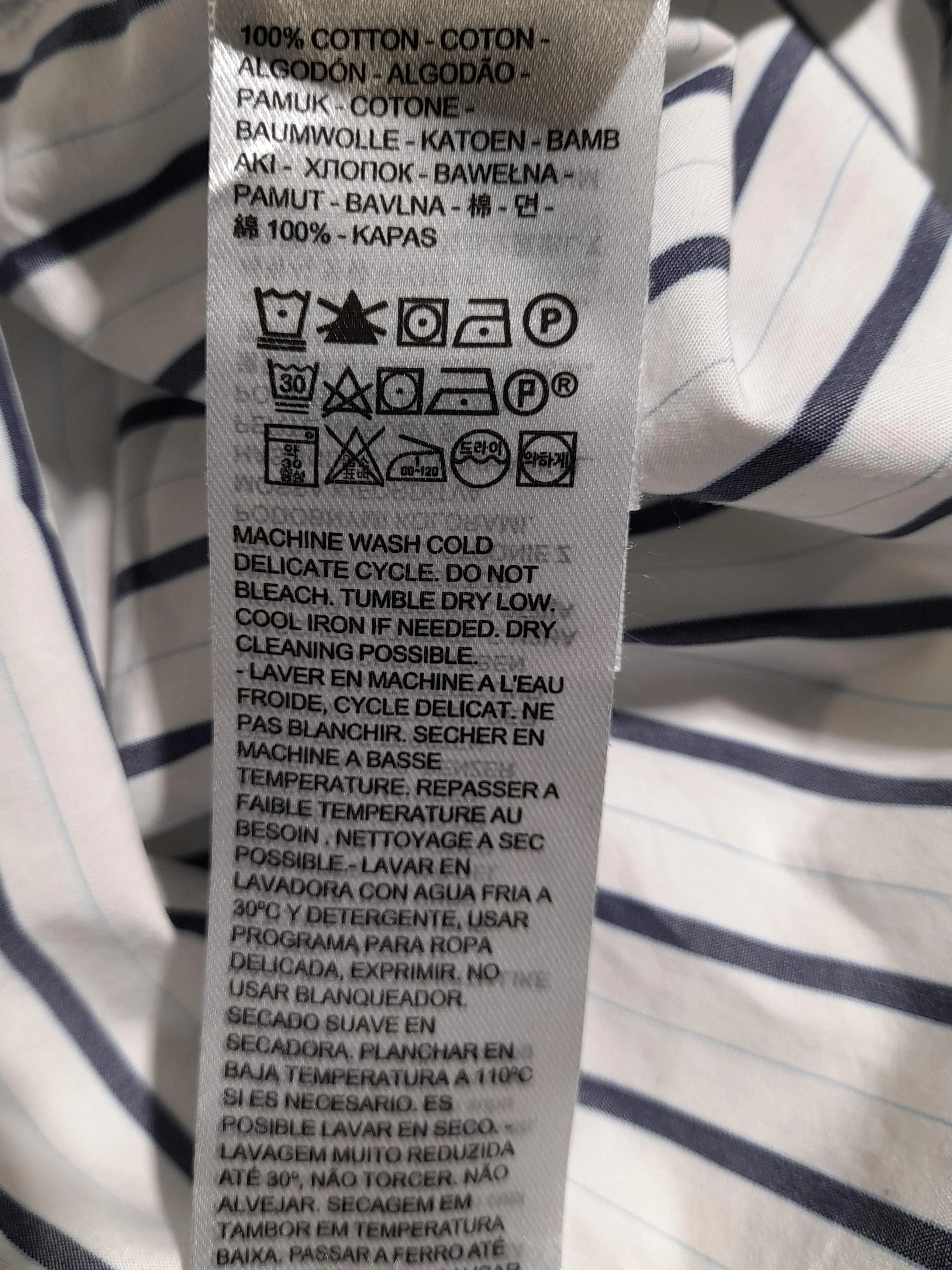 Levi’s Men's Shirt S White Striped 100% Cotton Basic - Image 6