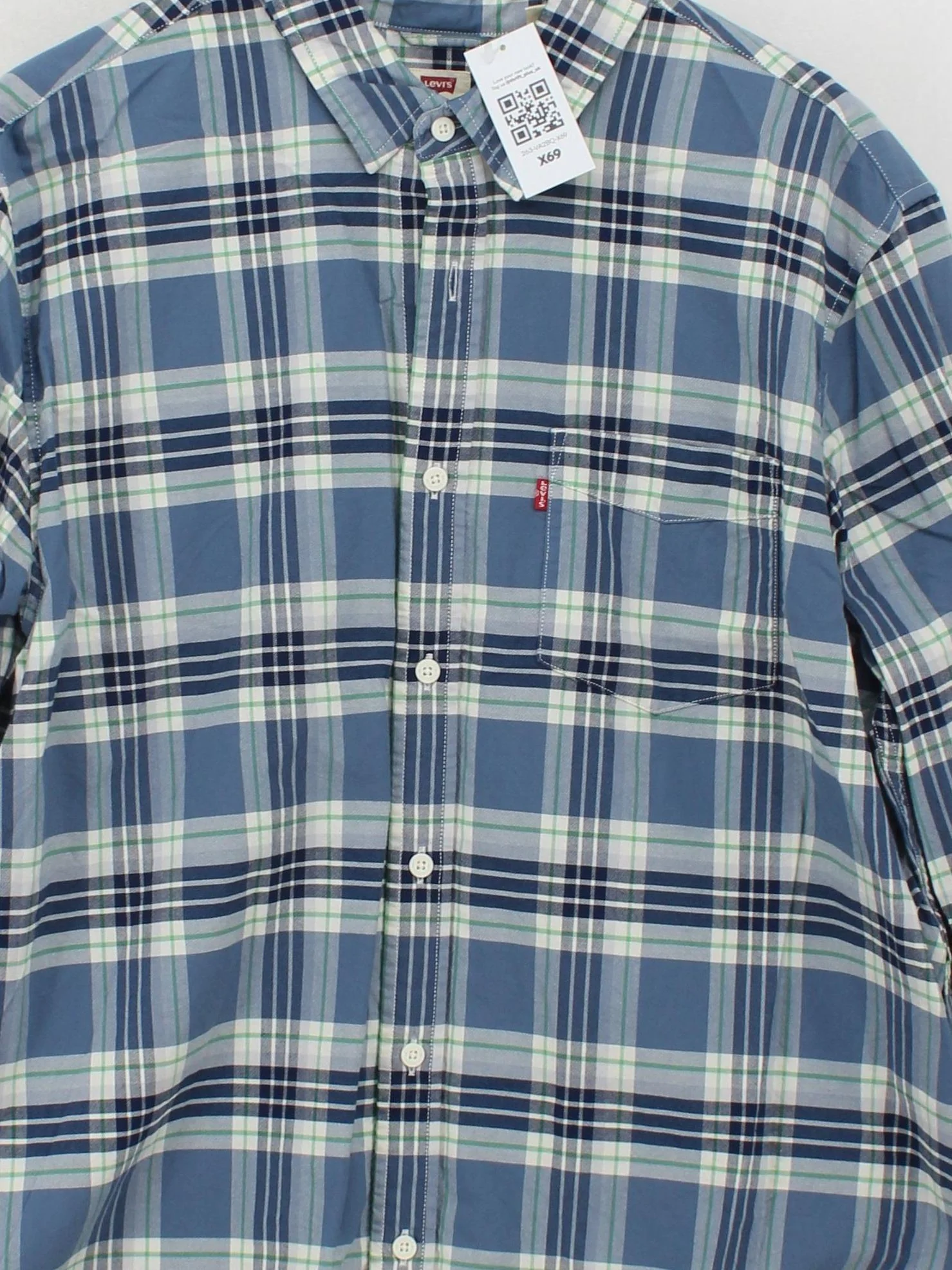 Levi’s Men's Shirt XL Blue Checkered 100% Cotton Basic - Image 3