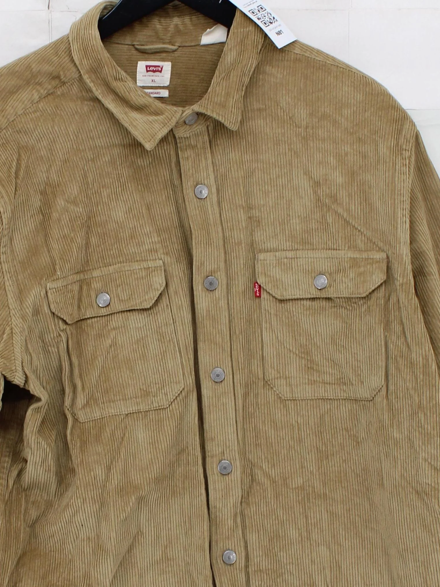 Levi’s Men's Shirt XL Brown Cotton with Elastane Basic - Image 3