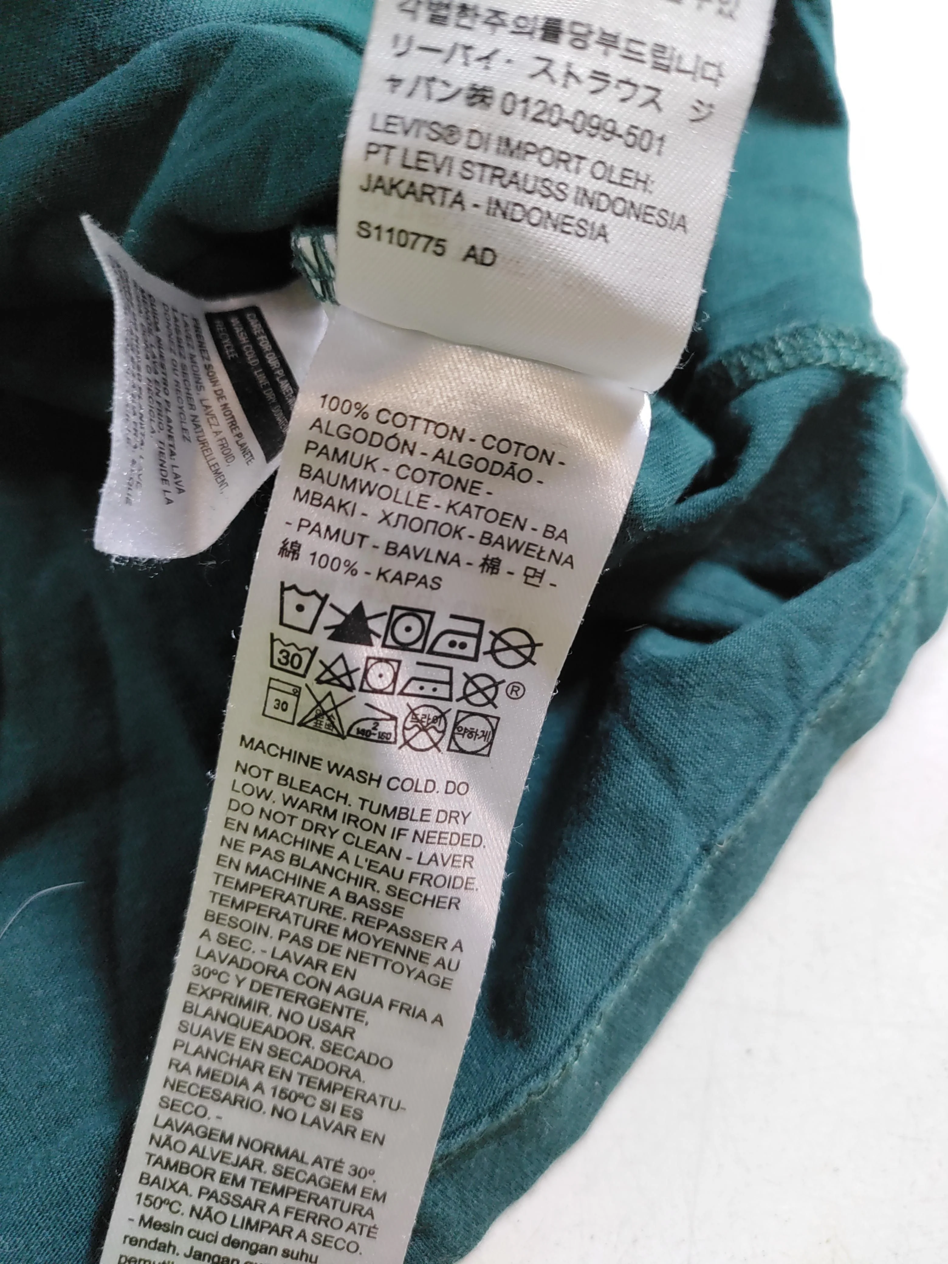 Levi’s Men's T-Shirt L Green Graphic 100% Cotton Basic - Image 6