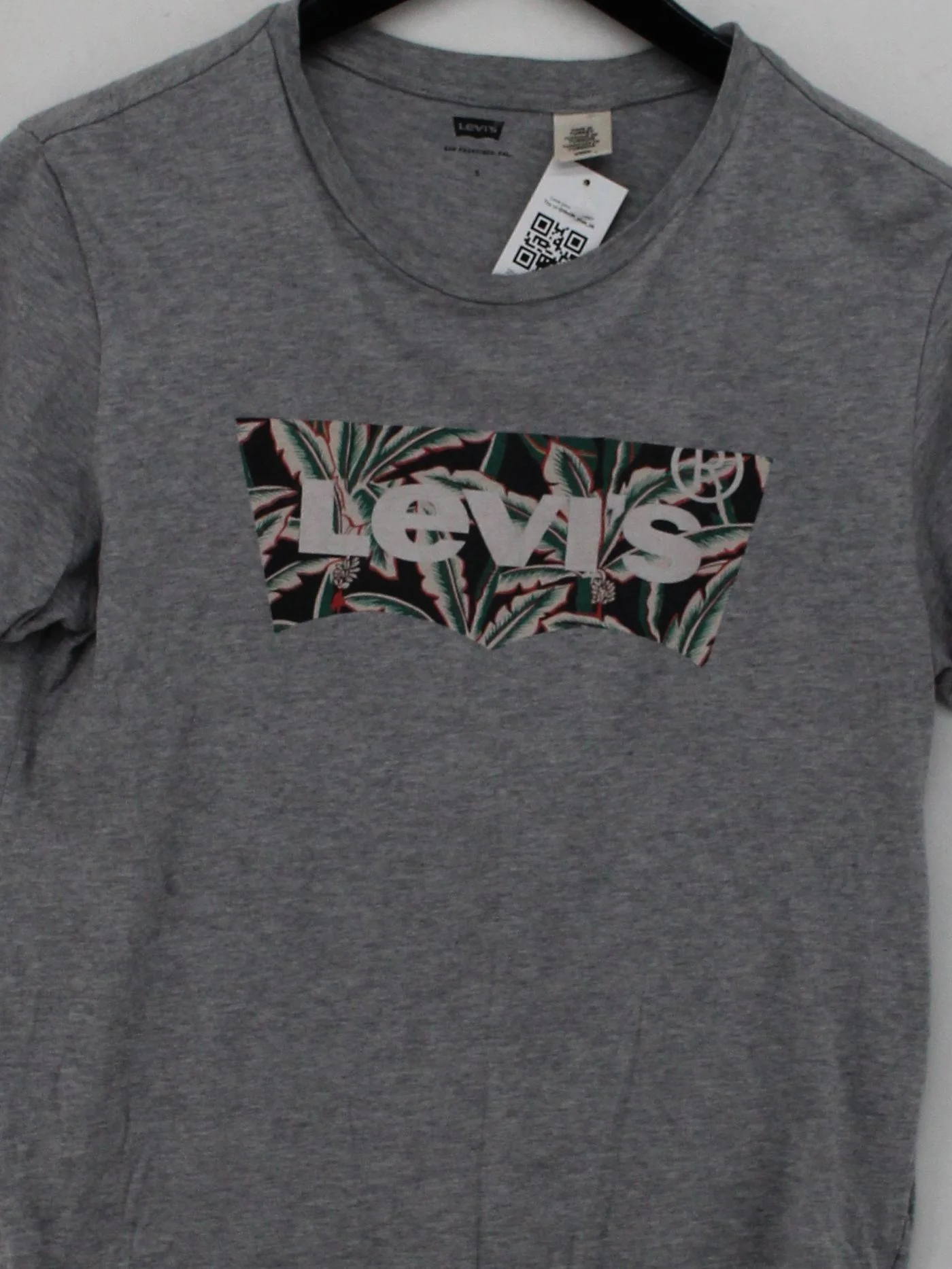 Levi’s Men's T-Shirt S Grey Graphic 100% Cotton Basic - Image 3