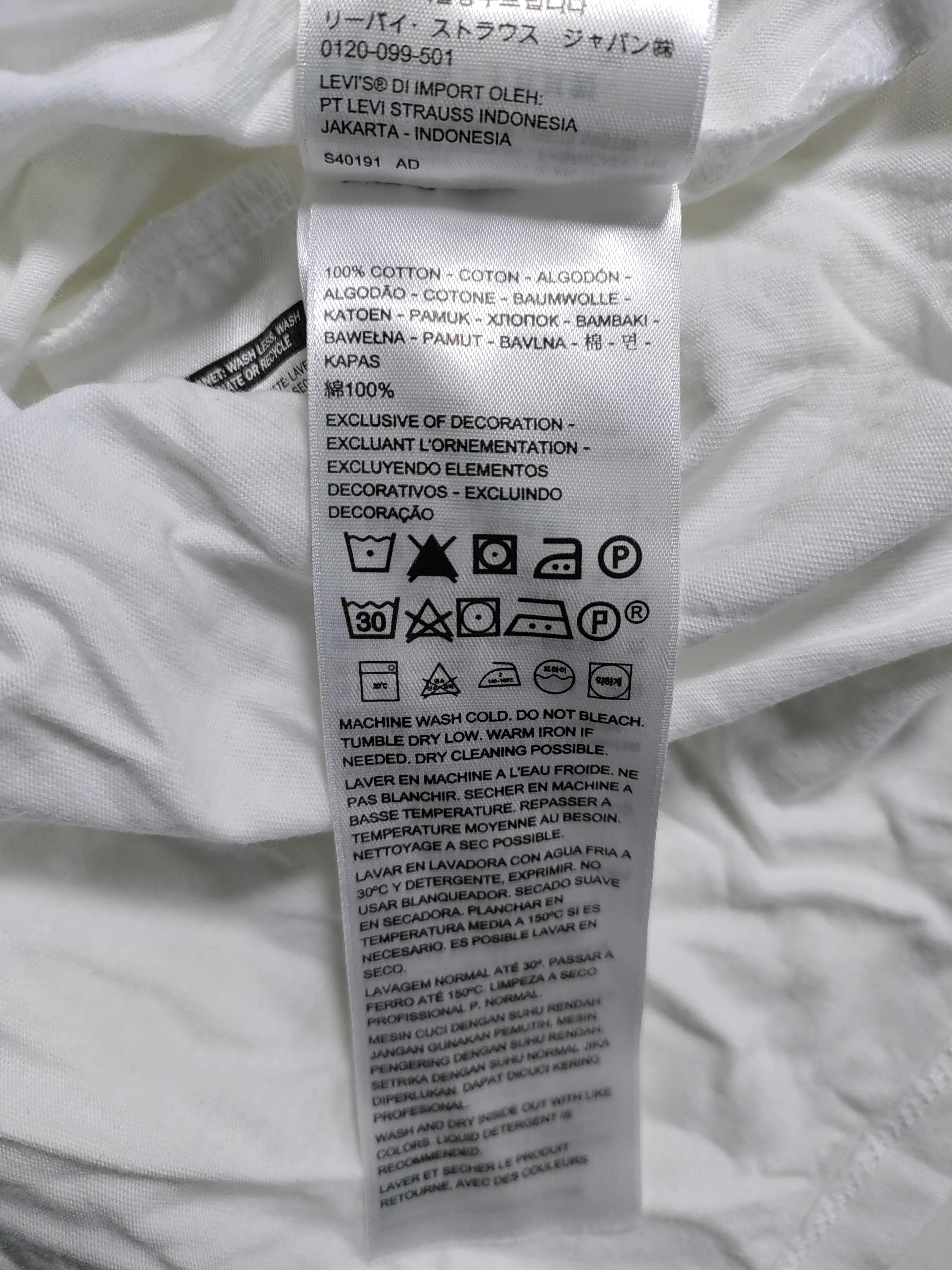 Levi’s Men's T-Shirt S White 100% Cotton Basic - Image 7