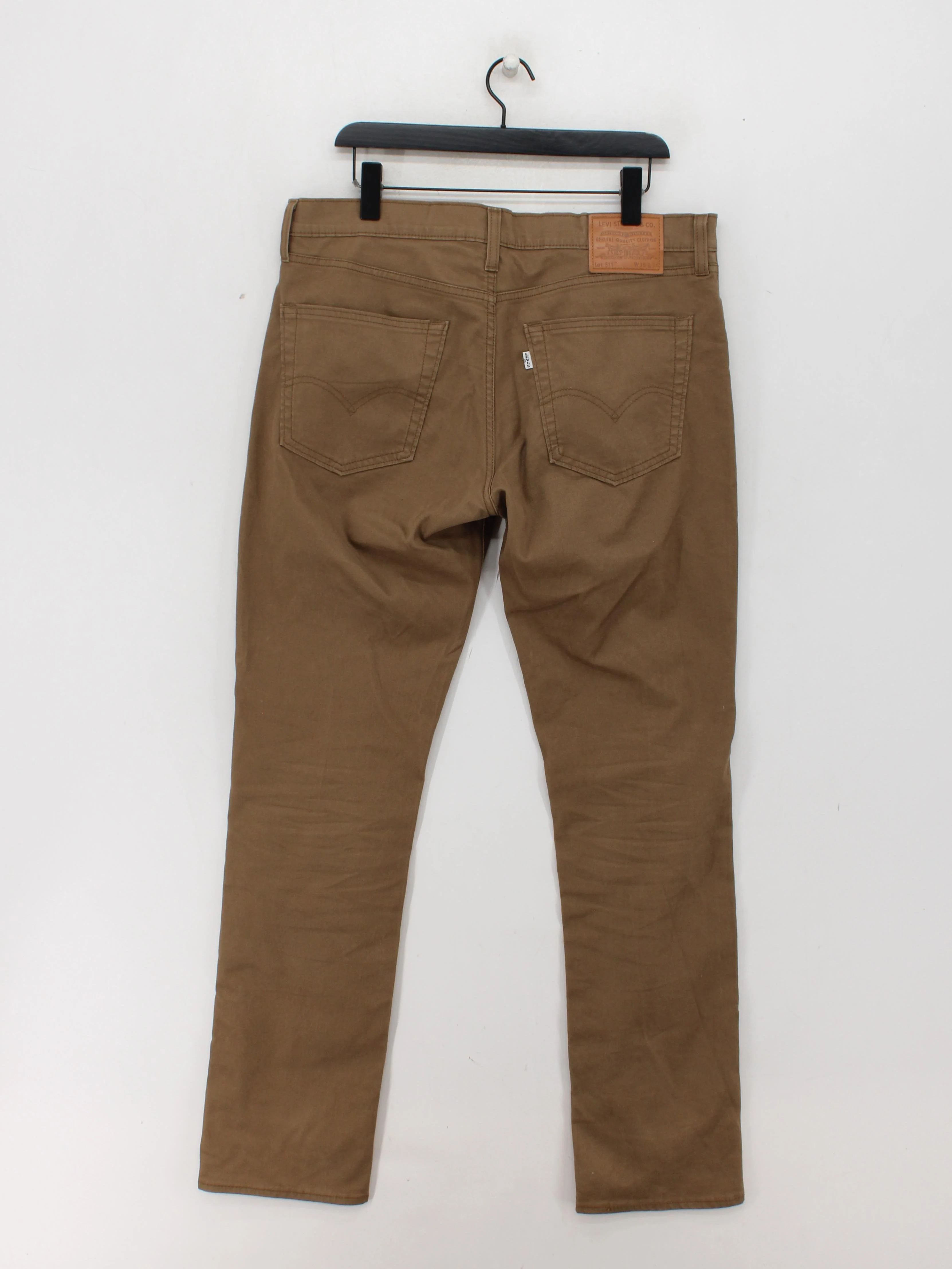 Levi’s Men's Trousers L Tan Cotton with Elastane Straight Chino - Image 2