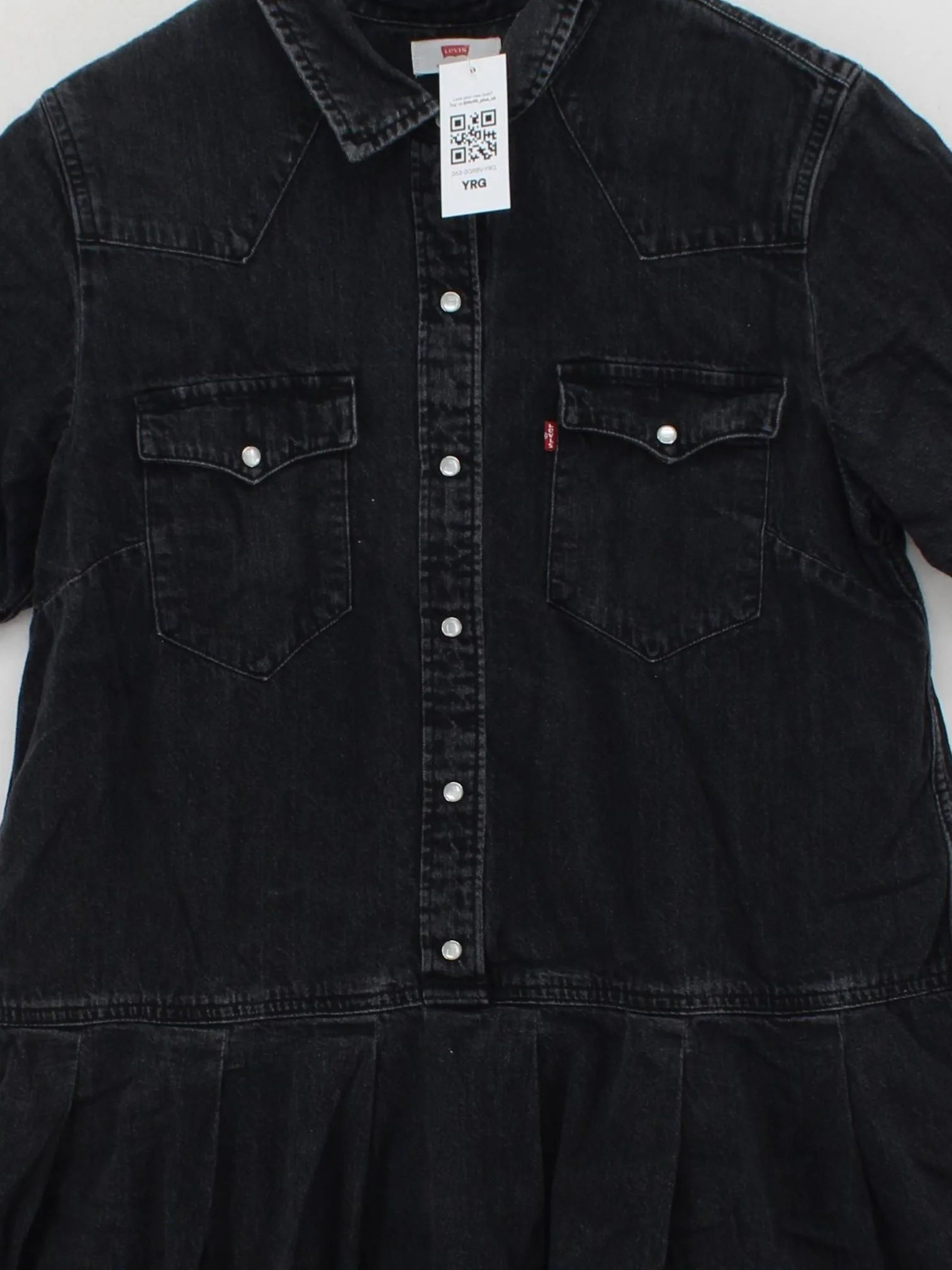 Levi’s Shirt Mini Dress M in Black - Image 3