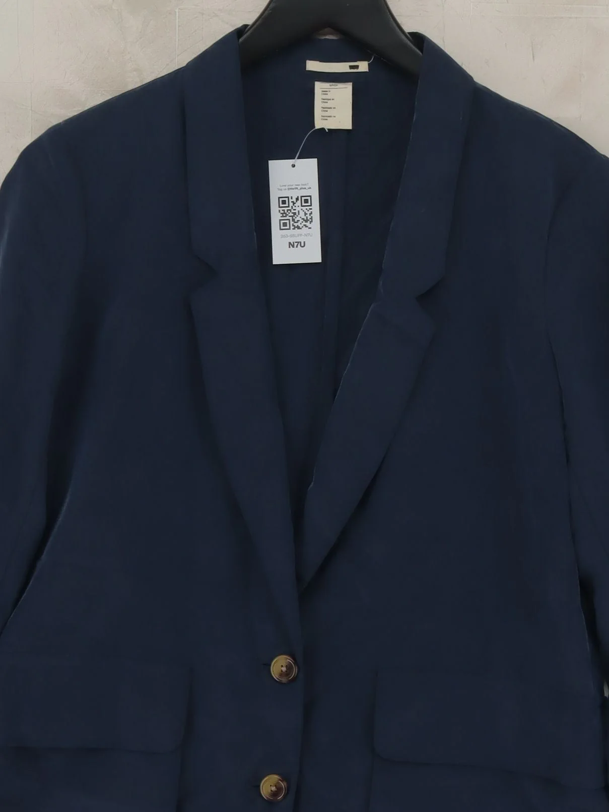 Levi’s Women's Blazer S Blue Lyocell Modal with Polyester Overcoat - Image 3