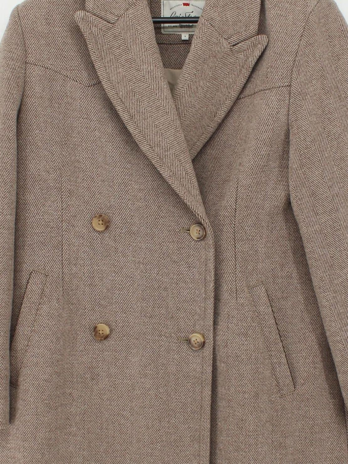 Levi’s Women's Coat S Tan Polyester with Wool Overcoat - Image 3