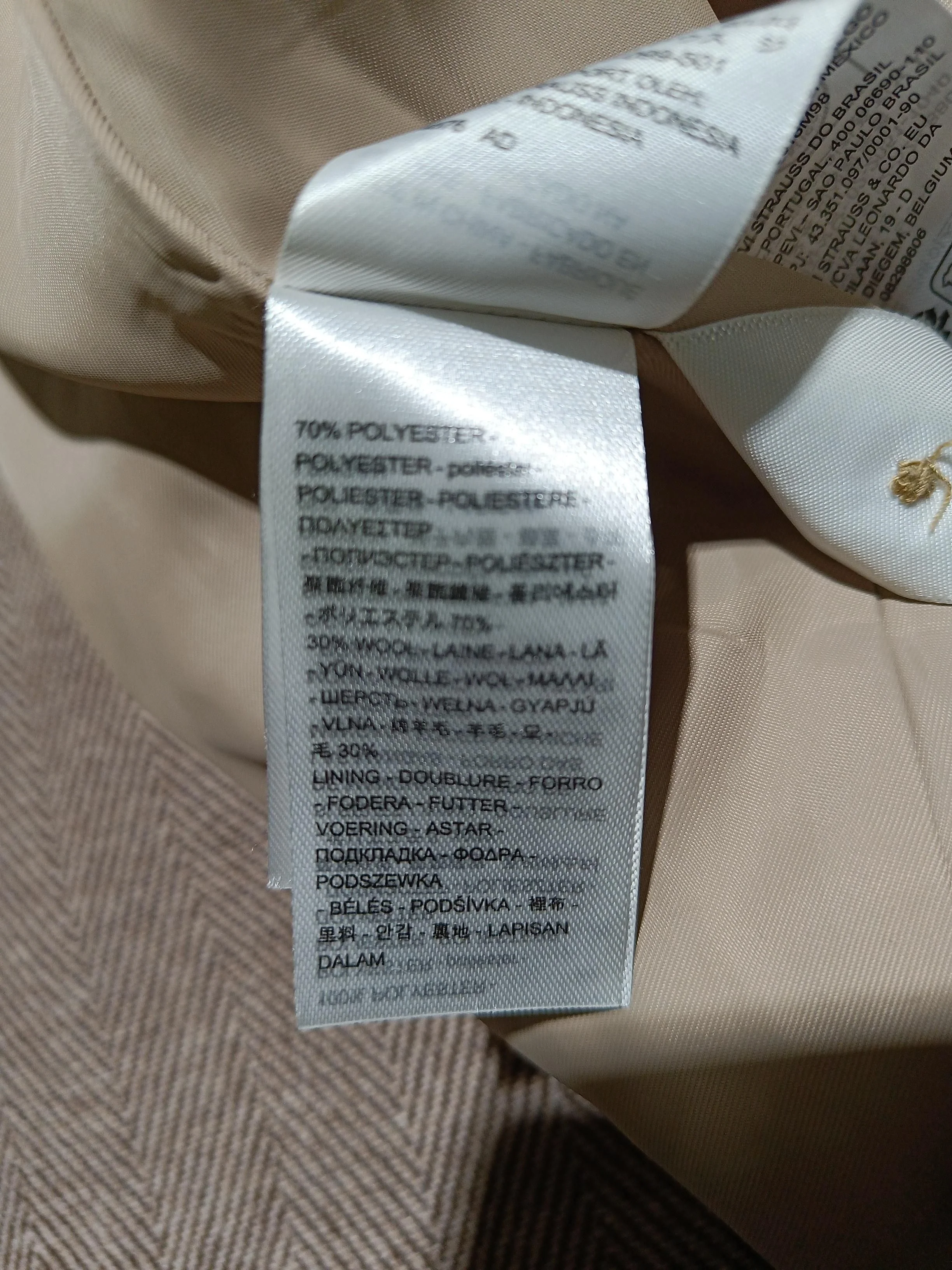 Levi’s Women's Coat S Tan Polyester with Wool Overcoat - Image 6