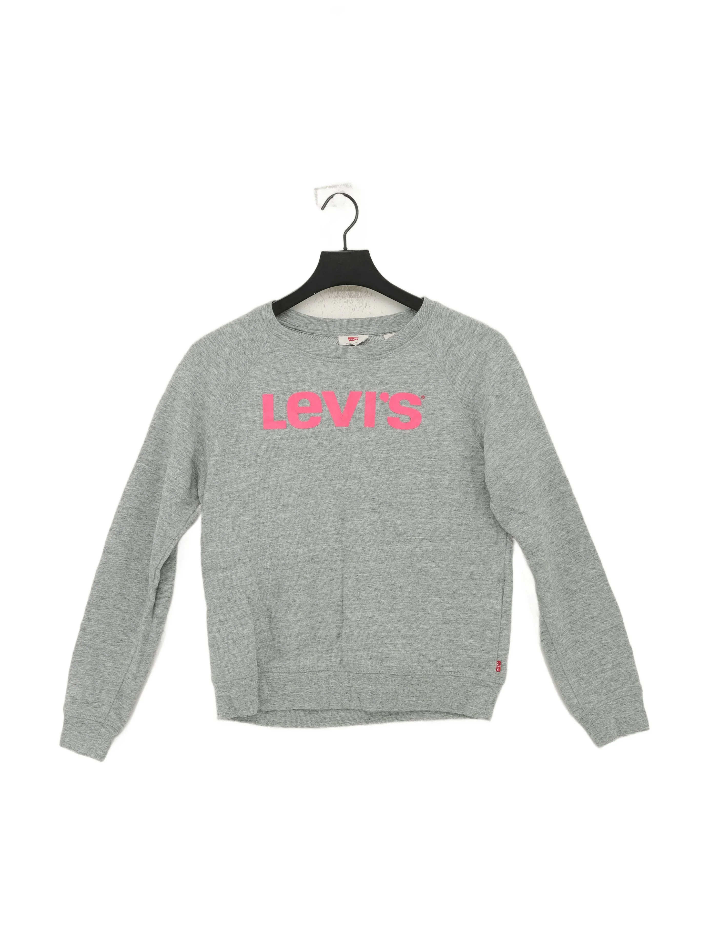 Levi’s Women's Hoodie M Grey Graphic Cotton with Polyester Pullover