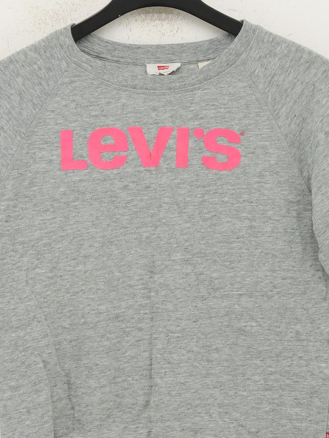 Levi’s Women's Hoodie M Grey Graphic Cotton with Polyester Pullover - Image 3