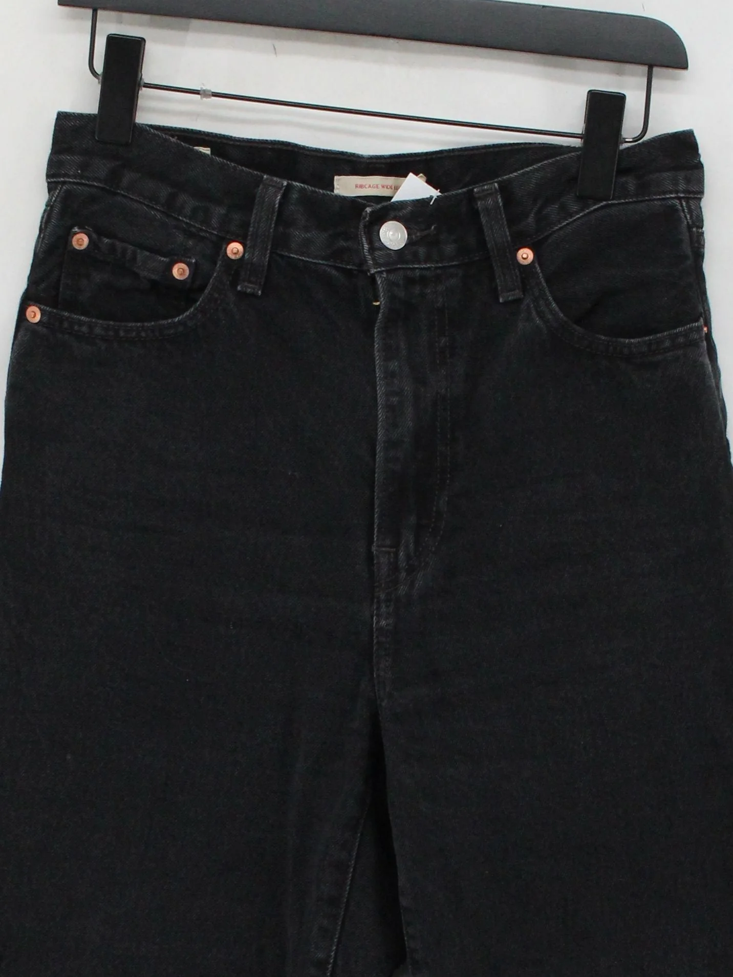 Levi’s Women's Jeans M Black 100% Cotton Wide-Leg - Image 3