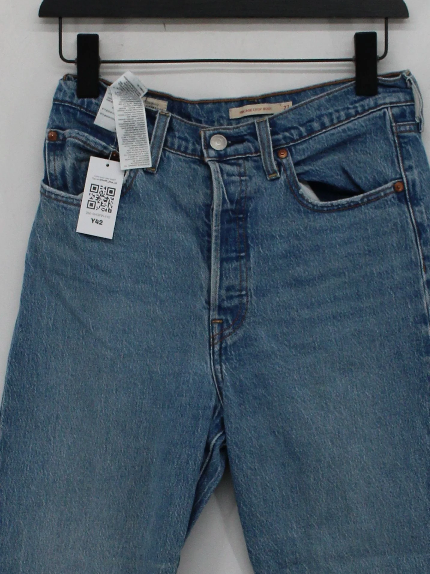 Levi’s Women's Jeans UK 8 Blue Cotton with Elastane Wide-Leg - Image 3